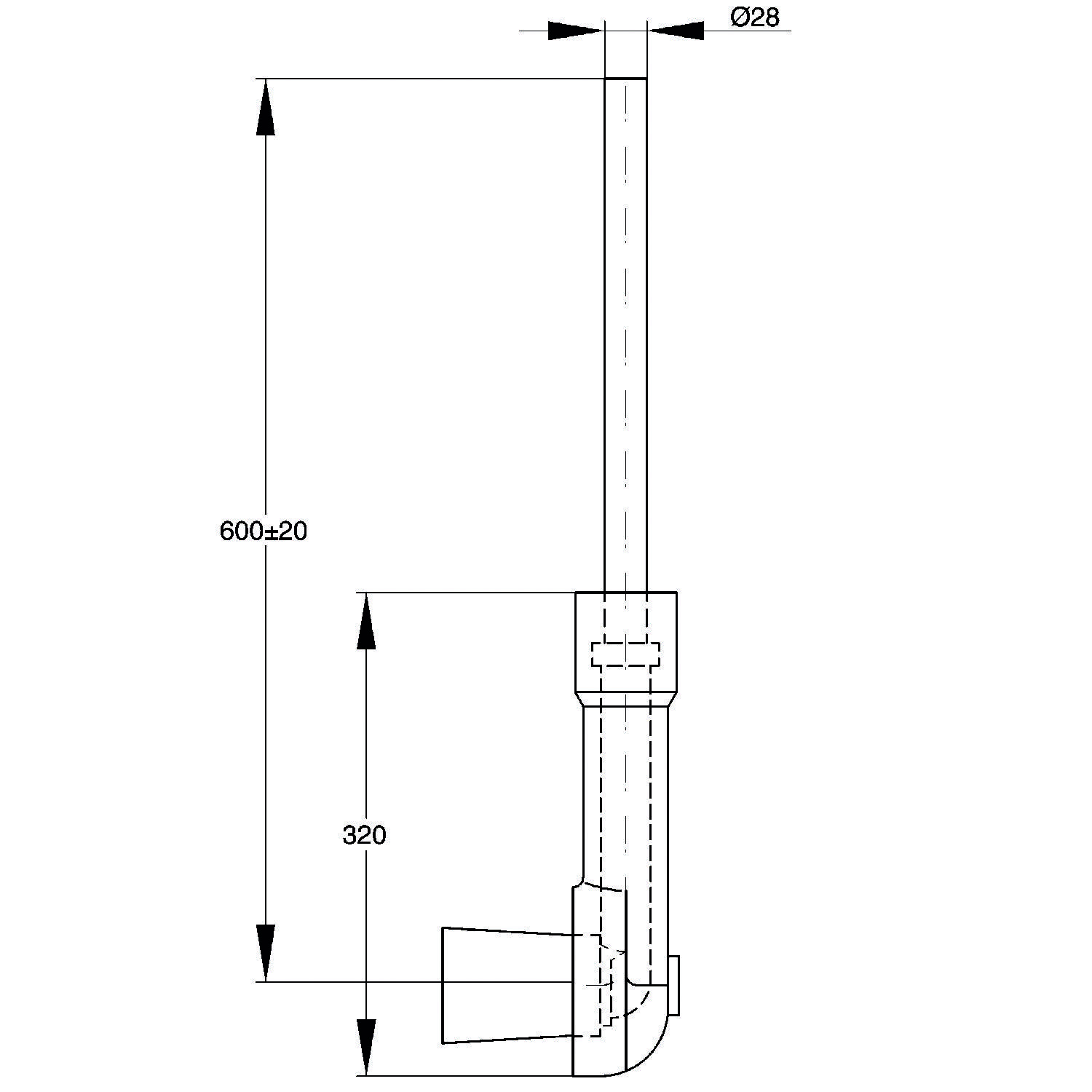 KWC AR WC-Spülrohr, Unterputz, f. WC-Spüler, höhenverstellbar