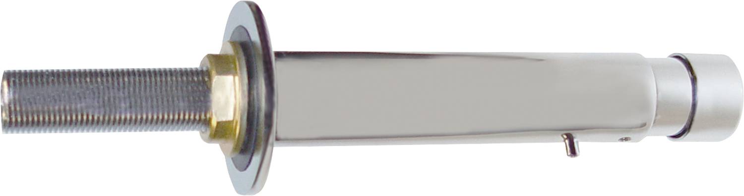 Ein massiver rechteckiger Metallstab vor einem schwarzen Hintergrund.