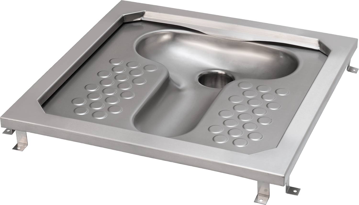 Ein Küchenspülbecken aus Edelstahl mit einem tiefen Becken und gerippten Oberflächen zur Entwässerung auf beiden Seiten.