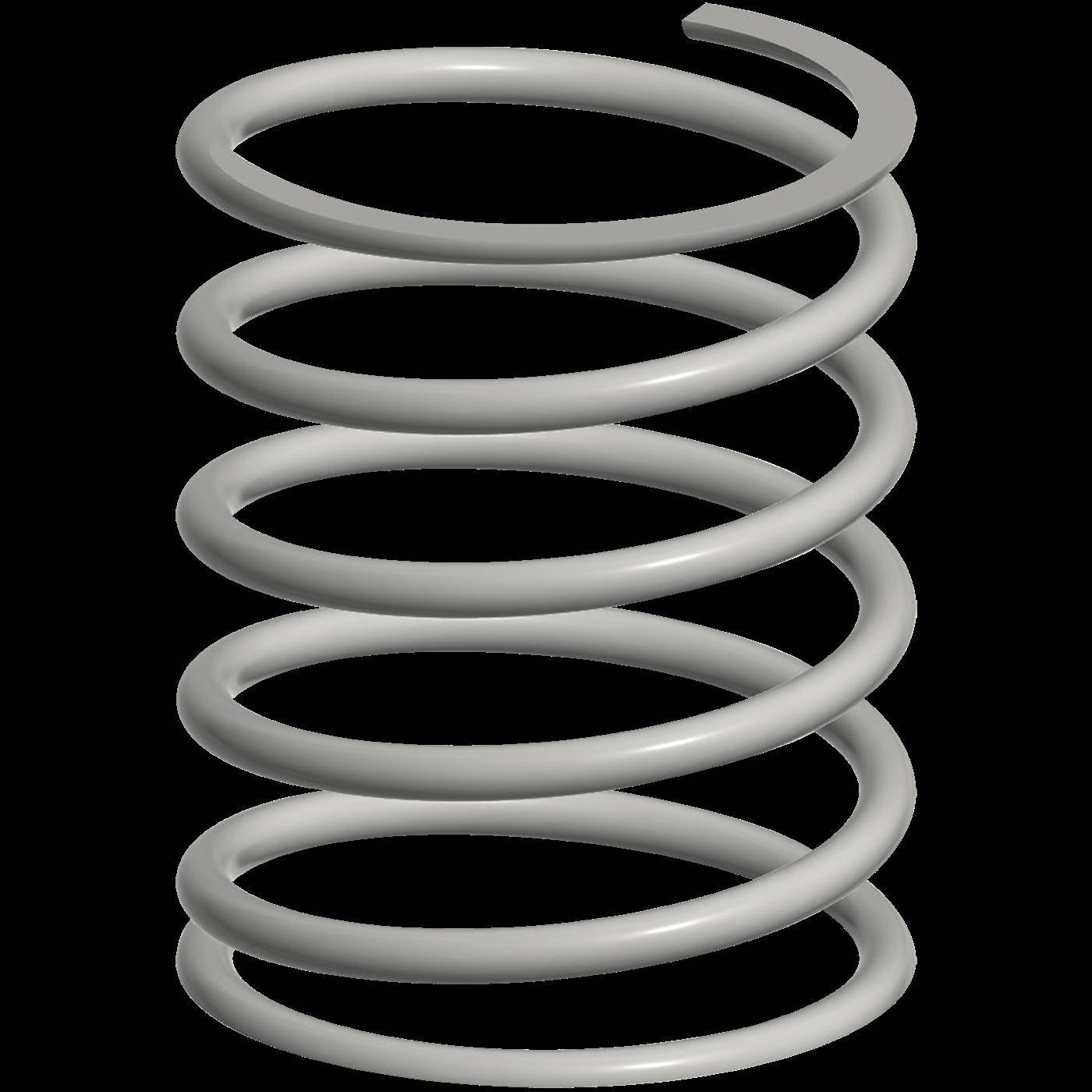 Grau metallische Spiralfeder auf schwarzem Hintergrund.