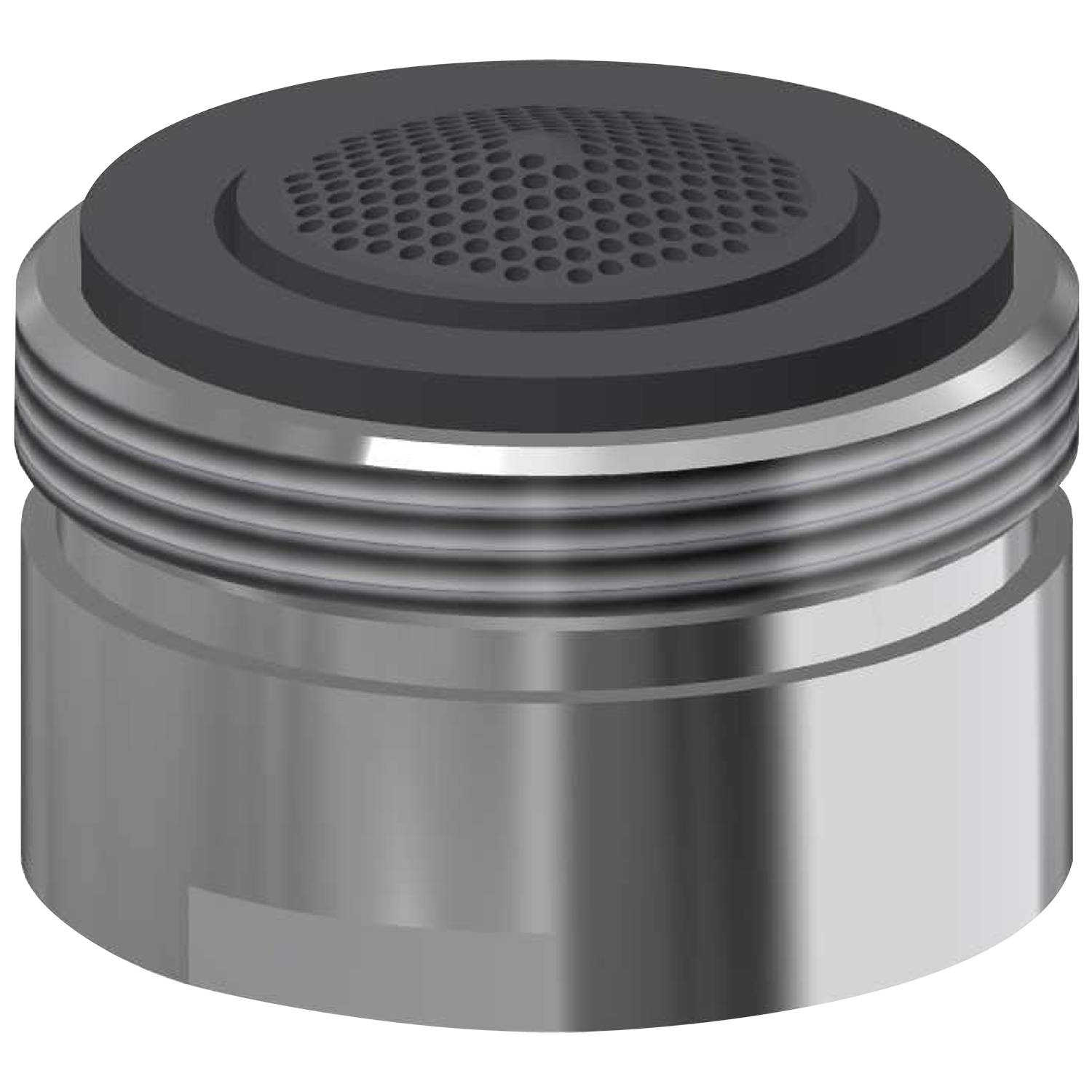 Ein zylindrisches Metallgerät mit einem geränderten Abschnitt und einer gelochten Oberfläche, wahrscheinlich als Komponente oder Filteranbau verwendet.