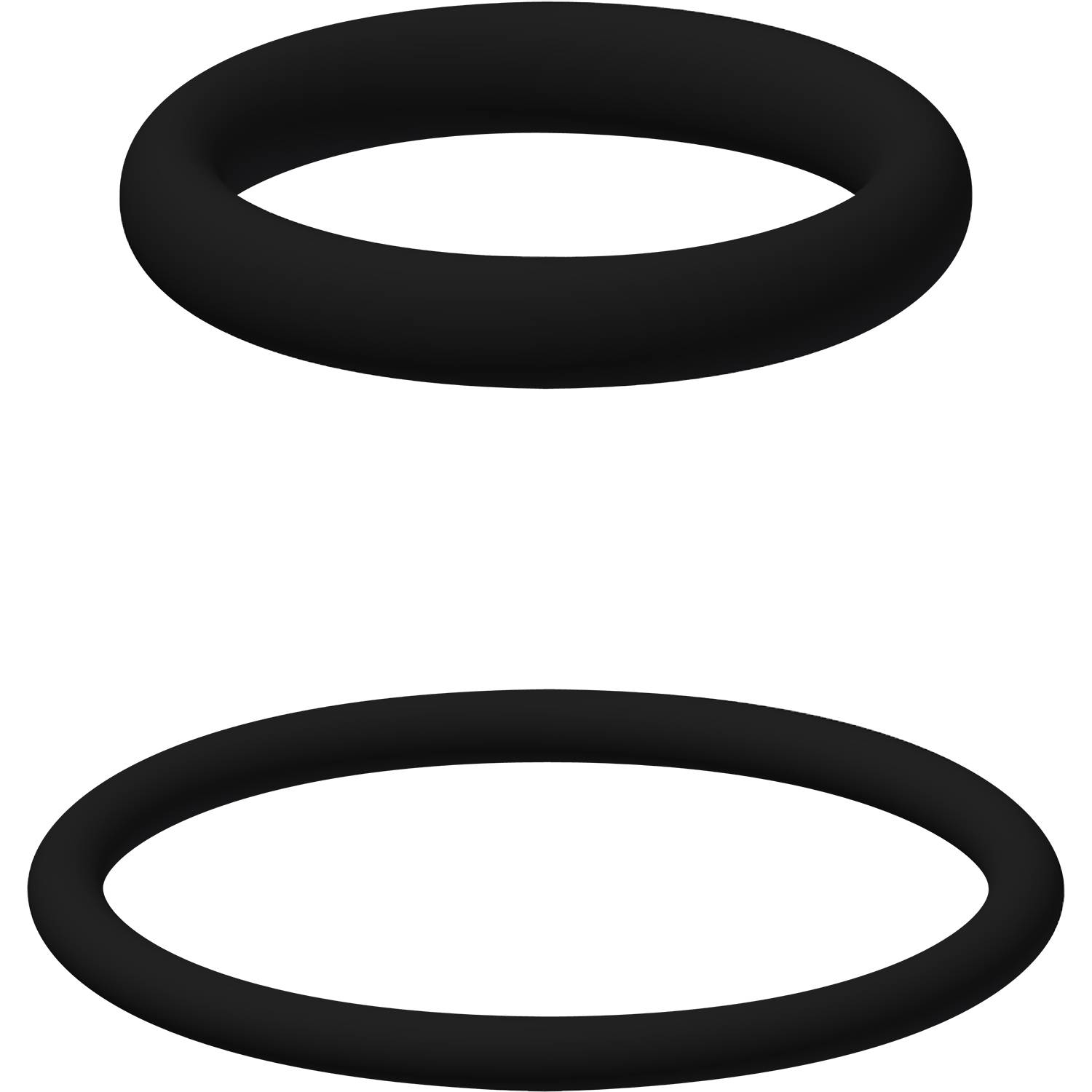 Ein 'Toroid' 3D-geometrisches Modell, das zwei ringförmige Objekte zeigt, von denen eines über dem anderen gestapelt ist, vor einem weißen Hintergrund hervorgehoben.