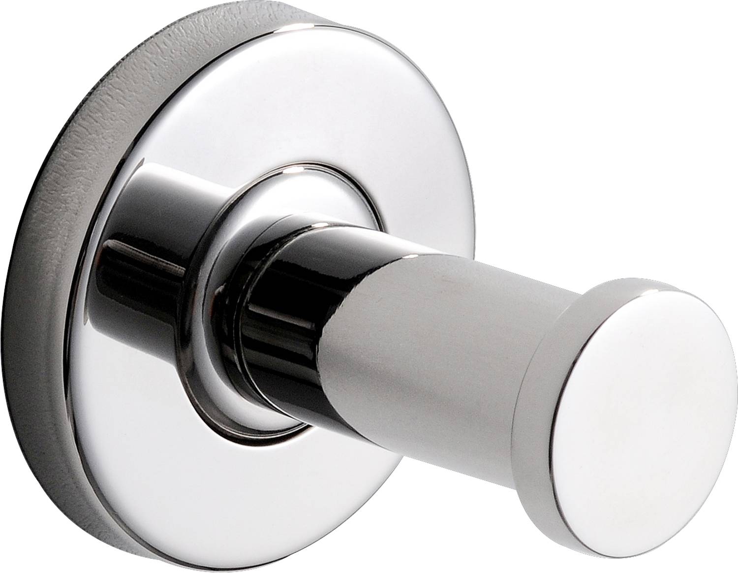 Eine Nahaufnahme eines glänzenden, metallischen Türgriffs mit modernem, zylindrischem Design, montiert auf einer glatten Oberfläche.