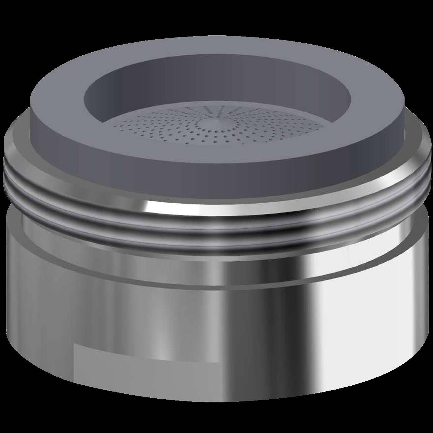 Metallischer Kolben mit Ringnut und eingesenkter Oberseite, isoliert auf schwarzem Hintergrund dargestellt.