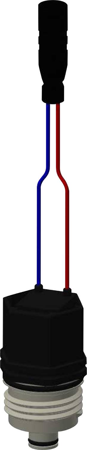 Eine Stabmagnet-Darstellung, die die Magnetfeldlinien mit Rot an einem Ende und Blau am anderen Ende zeigt.