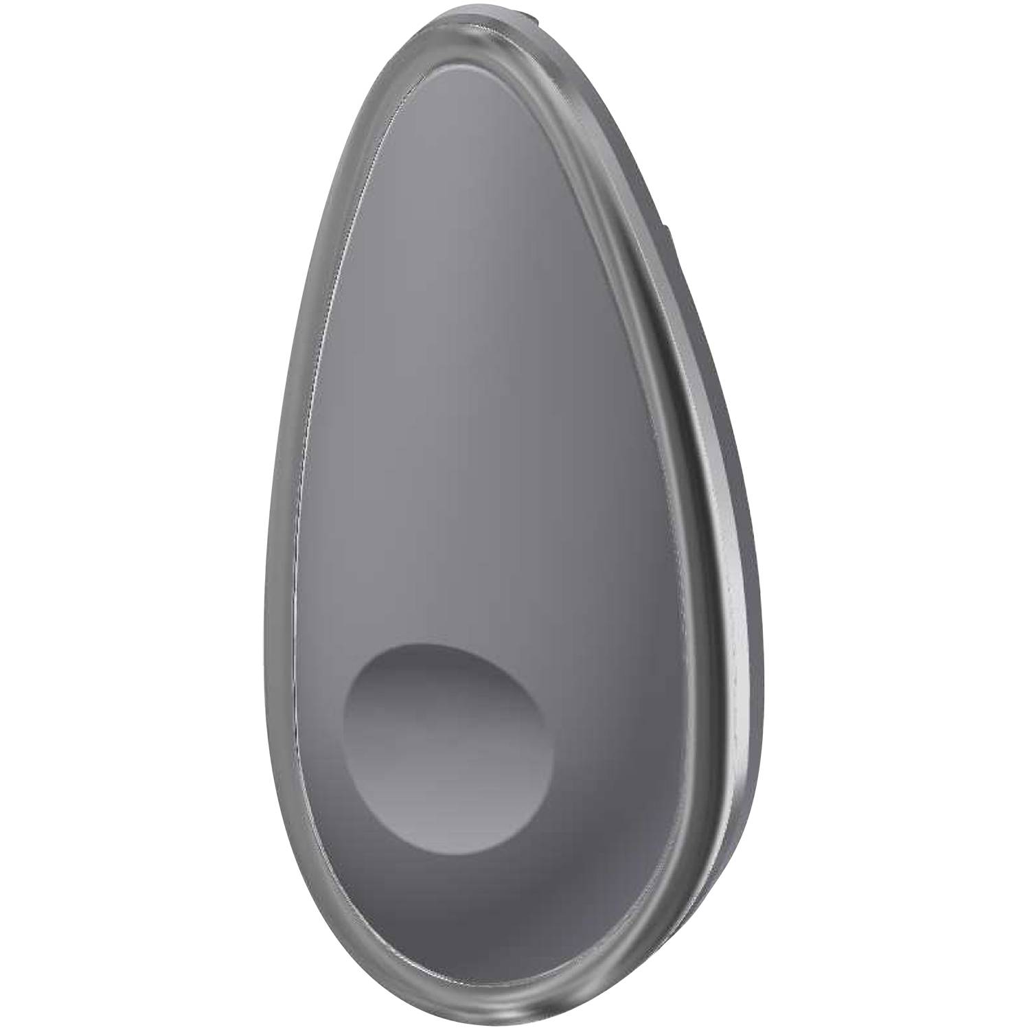 Tränenförmiger Make-up-Schwamm in Grau, der verwendet wird, um Kosmetik sanft und gleichmäßig auf die Haut aufzutragen.