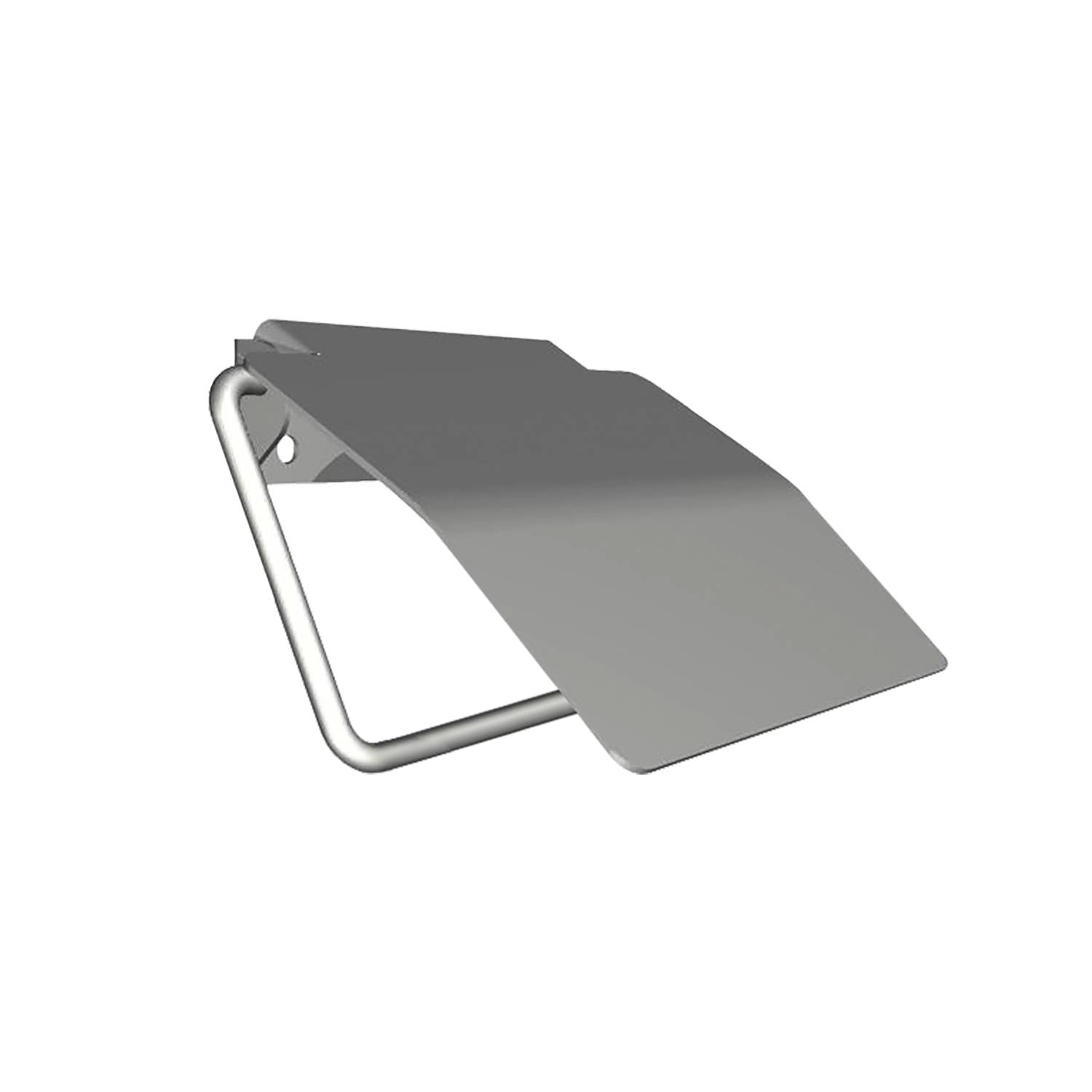 Ein schlanker, moderner Laptop-Ständer mit einer geneigten Oberfläche und einem faltbaren, minimalistischen Design vor einem schwarzen Hintergrund.