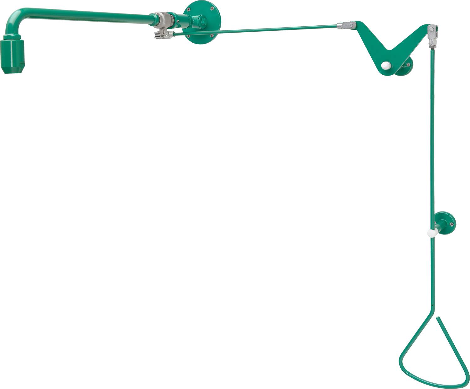 Eine grüne Anglepoise-Lampe mit verstellbarem Arm und Schirm vor einem schwarzen Hintergrund.