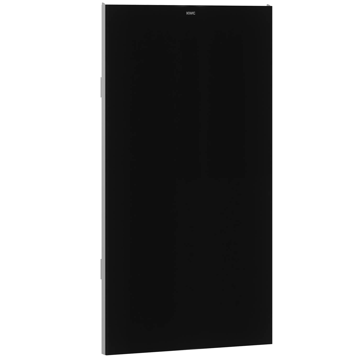 Ein schwarzes, rechteckiges, vertikal stehendes elektronisches Gerät mit minimalistischem Design und ohne sichtbare Tasten oder Bildschirme.