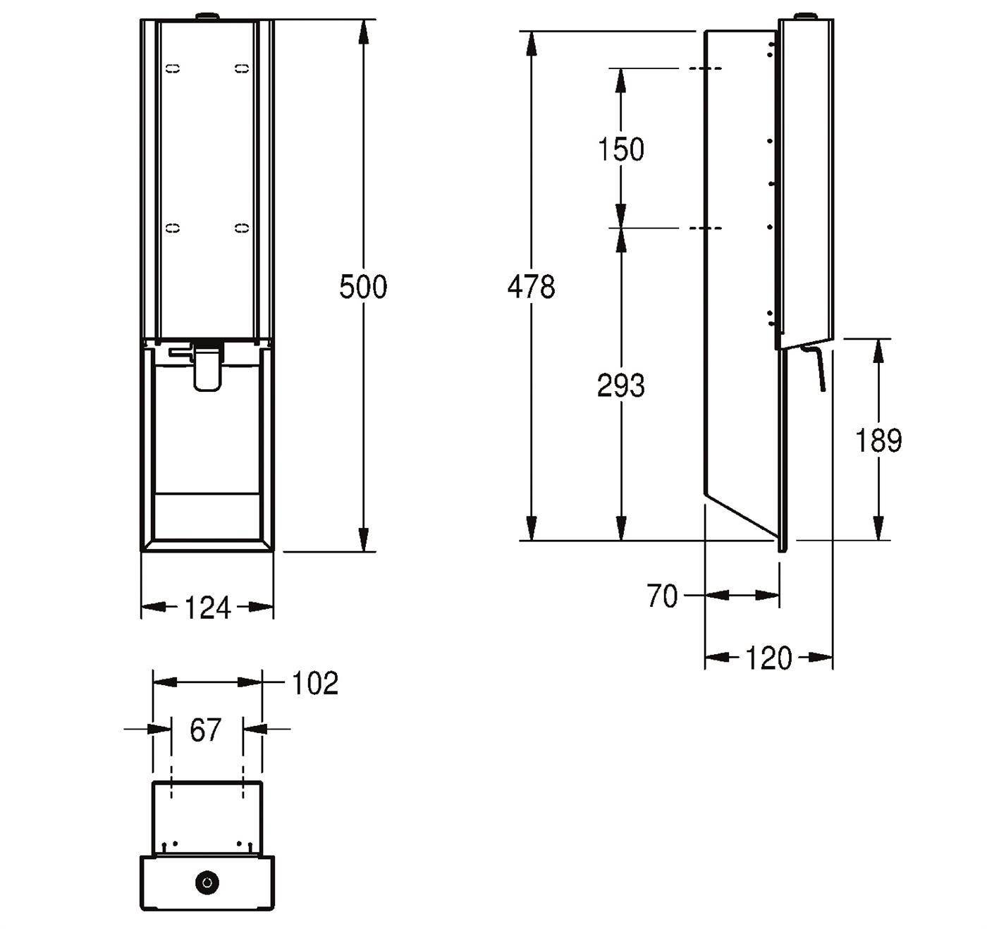 KWC Seifenspender, EXOS, Edelstahl, UP, 124x500x120 mm, Front ESG Weiß