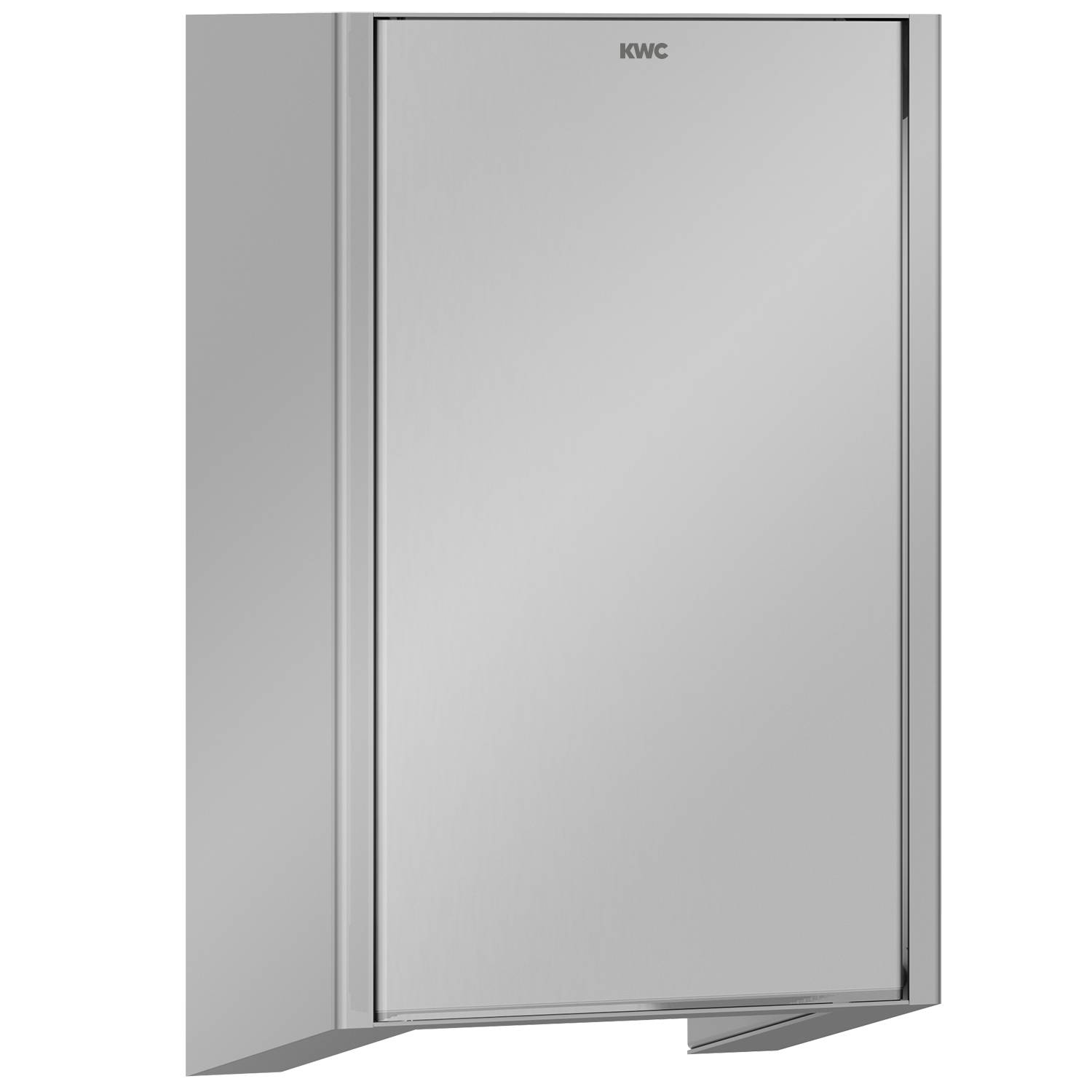 Ein schlankes, modernes rechteckiges Spiegelschrank mit metallischer Oberfläche, passend für zeitgenössische Badezimmereinrichtung.