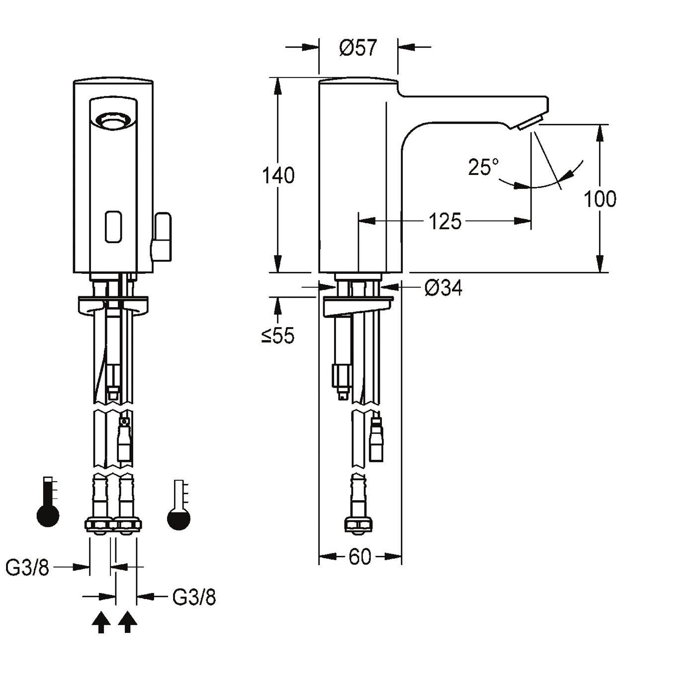 KWC Standbatterie, F5, Elek, Mischer, 5l, für Netzteil