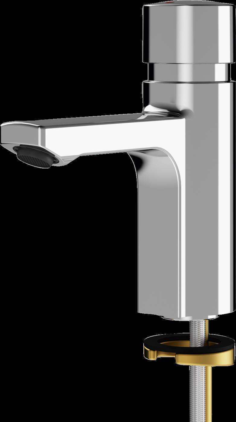 Chrom-Einhebelarmatur mit zylindrischem Körper, Seitenhebel und gewindebolzen gegen einen schwarzen Hintergrund