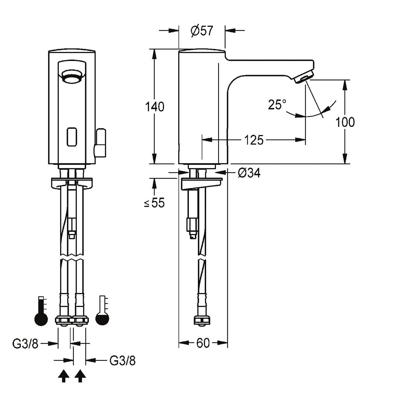 KWC Standbatterie, F5, Elek, Mischer, 3l, Batterie