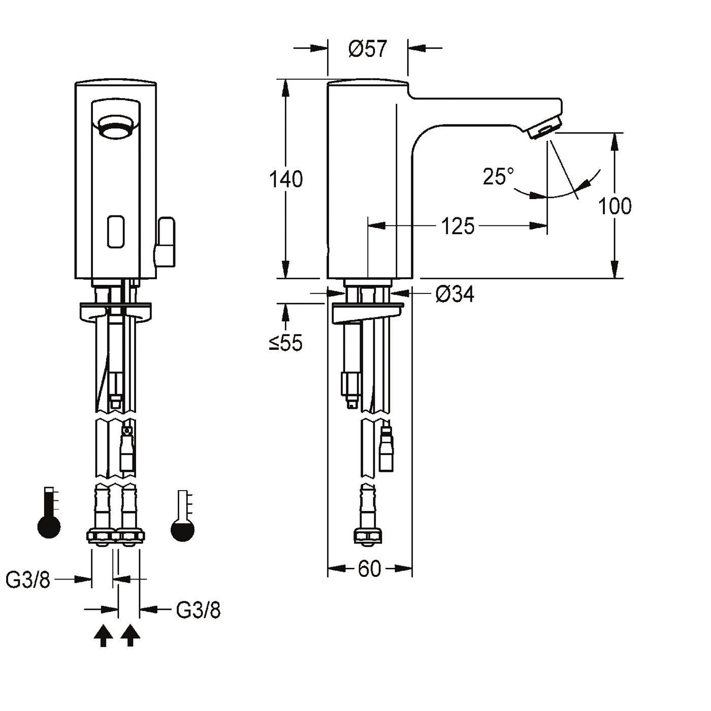 KWC Standbatterie, F5, Elek, Mischer, 3l, für. Netzteil