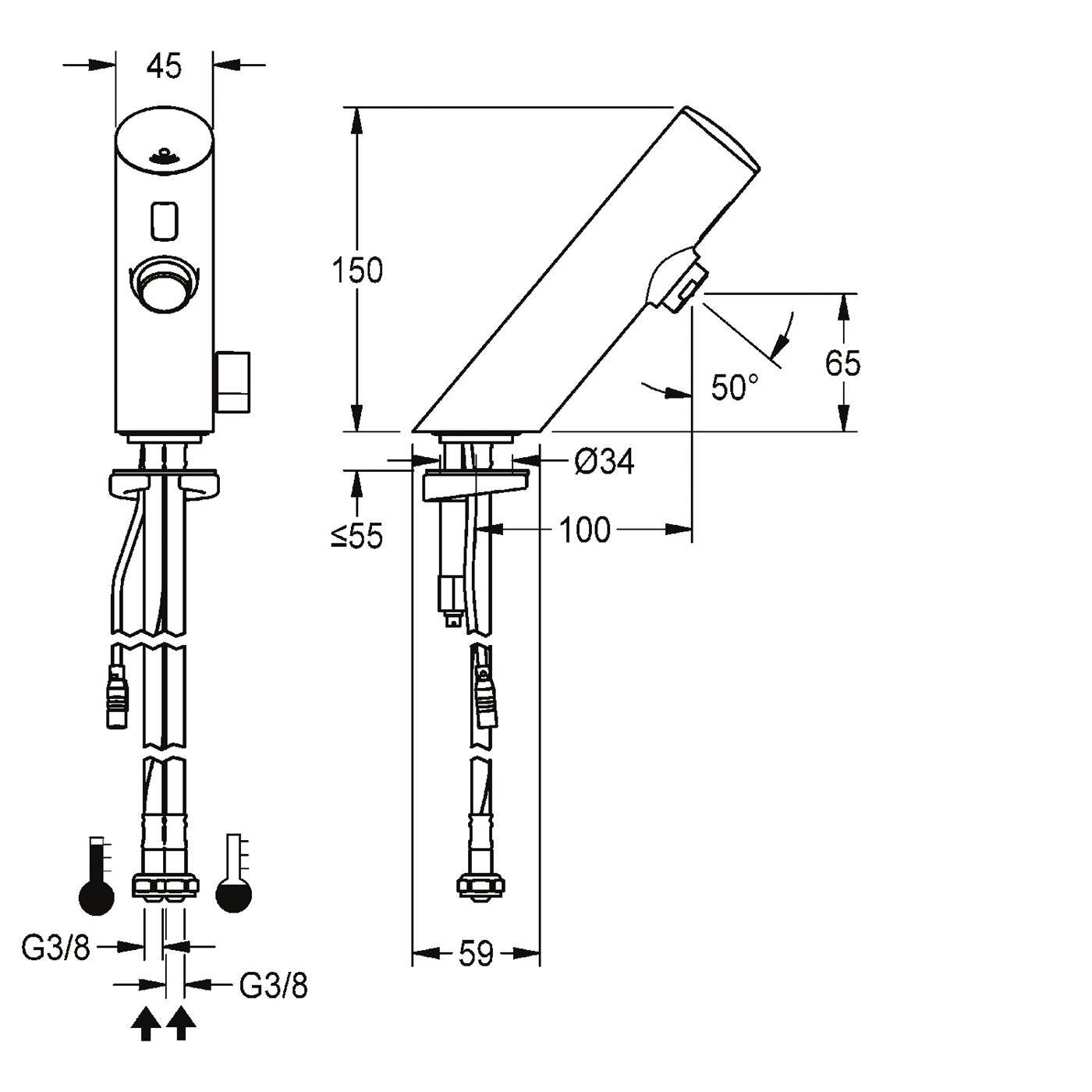 KWC Standbatterie, F3, Elek, Mischer, 3l, für. Netzteil