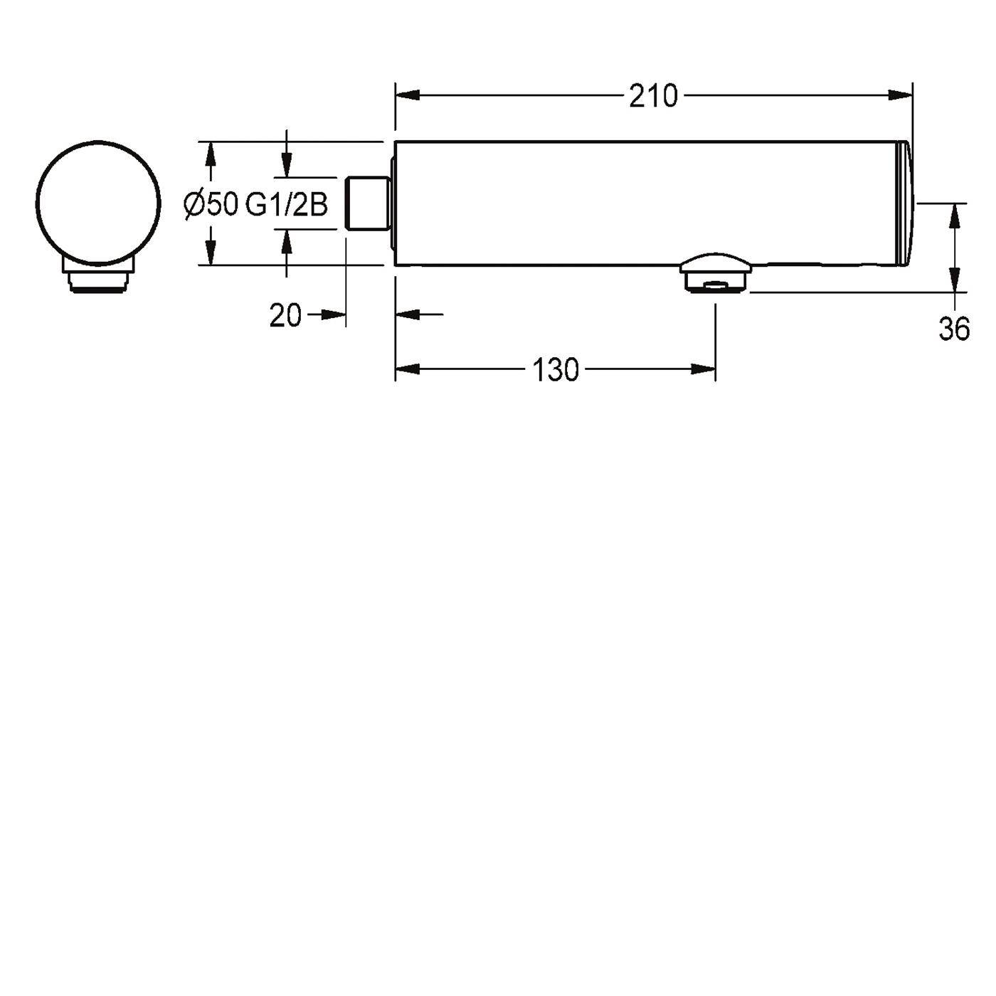 KWC Wandventil, F3, Elek, O. Mischung, 3l, Batterie