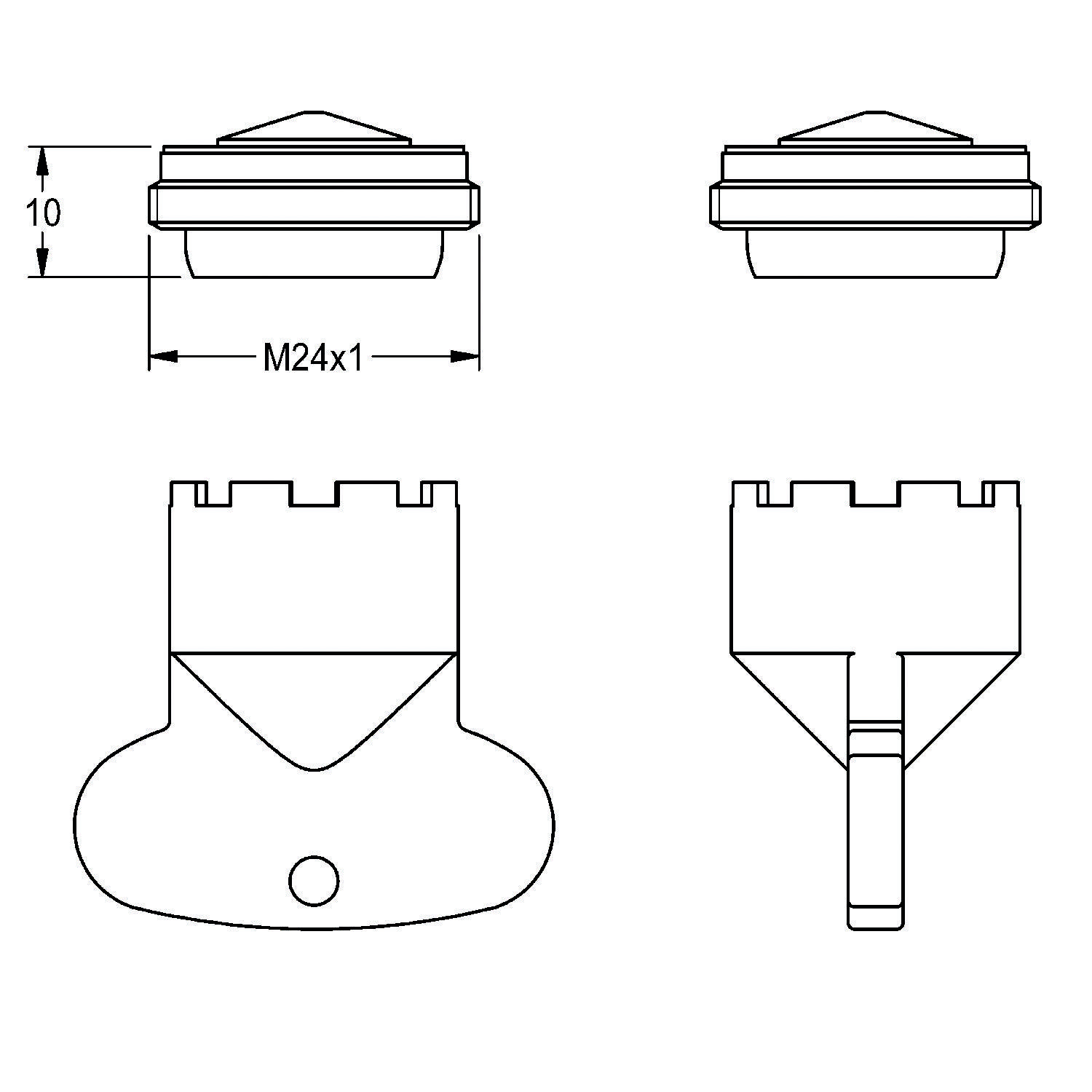 KWC AR Luftsprudler, F5, M24x1, diebst., Bauform SLIM, 5 l, 2030041011