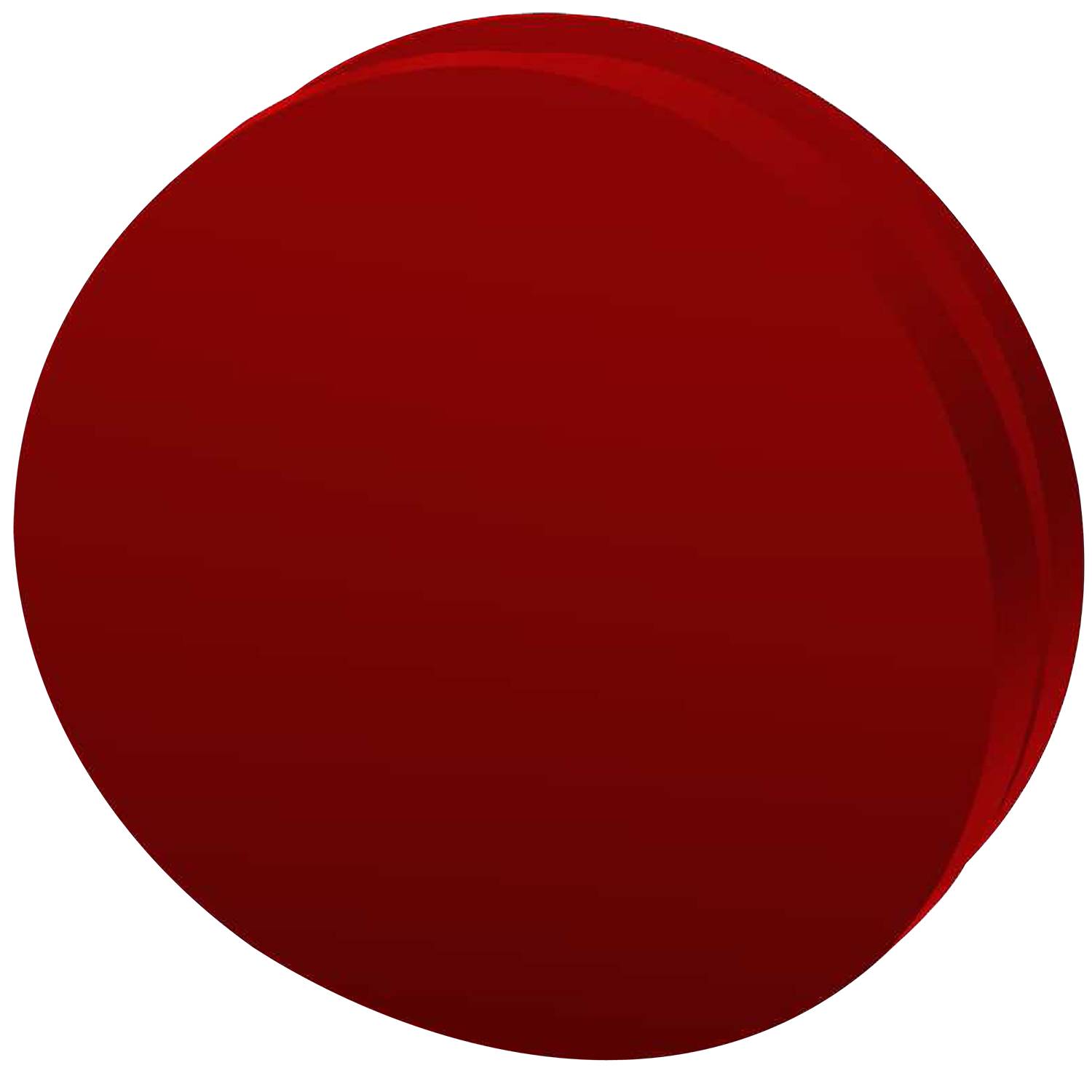 Ein massiver roter runder Gegenstand auf einem dunklen Hintergrund.