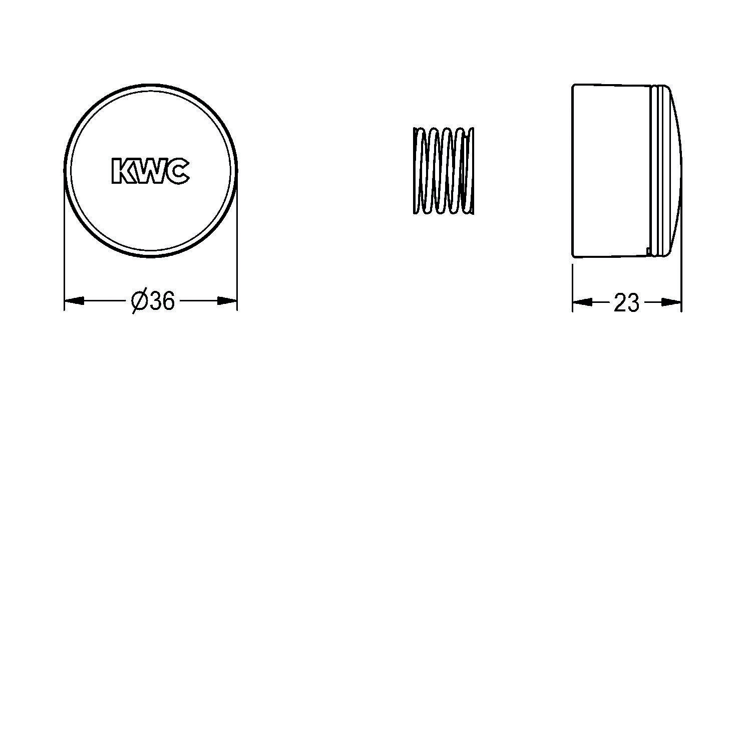 Diagramm einer zylindrischen Komponente mit der Markierung 