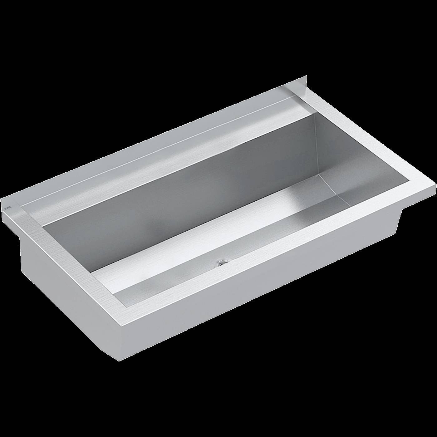 KWC Waschrinne, PLANOX, Edelstahl, W.-mont, 800x210x442 mm, m. Arm-bank