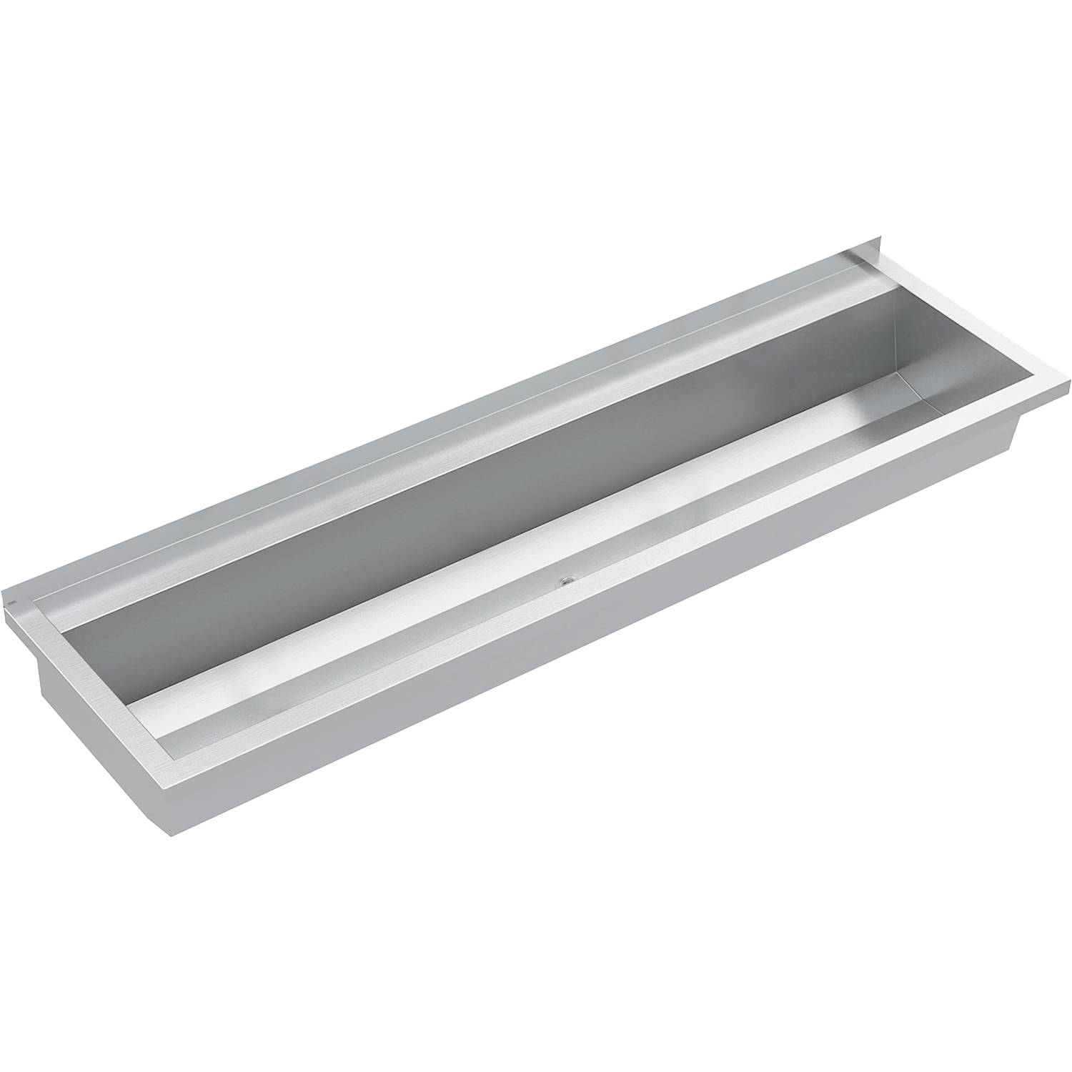 Eine metallische, rechteckige, eingelassene Türklinke auf schwarzem Hintergrund, konzipiert für eine elegante, minimalistische Türintegration.