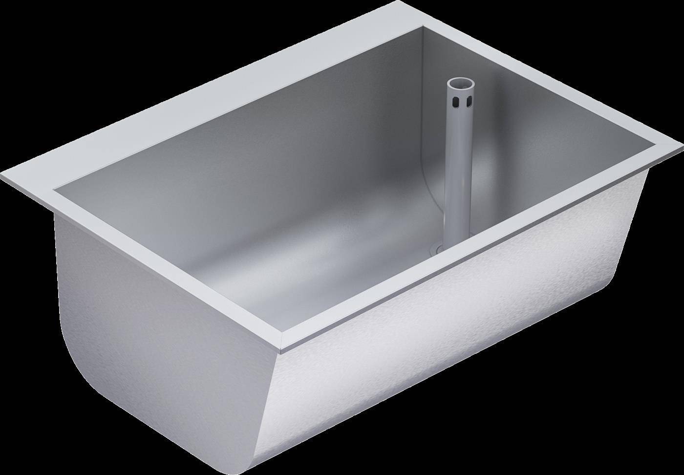 KWC Einlegewaschtrog, SIRIUS, Edelstahl, 670x281x520 mm, Ablauf Rechts