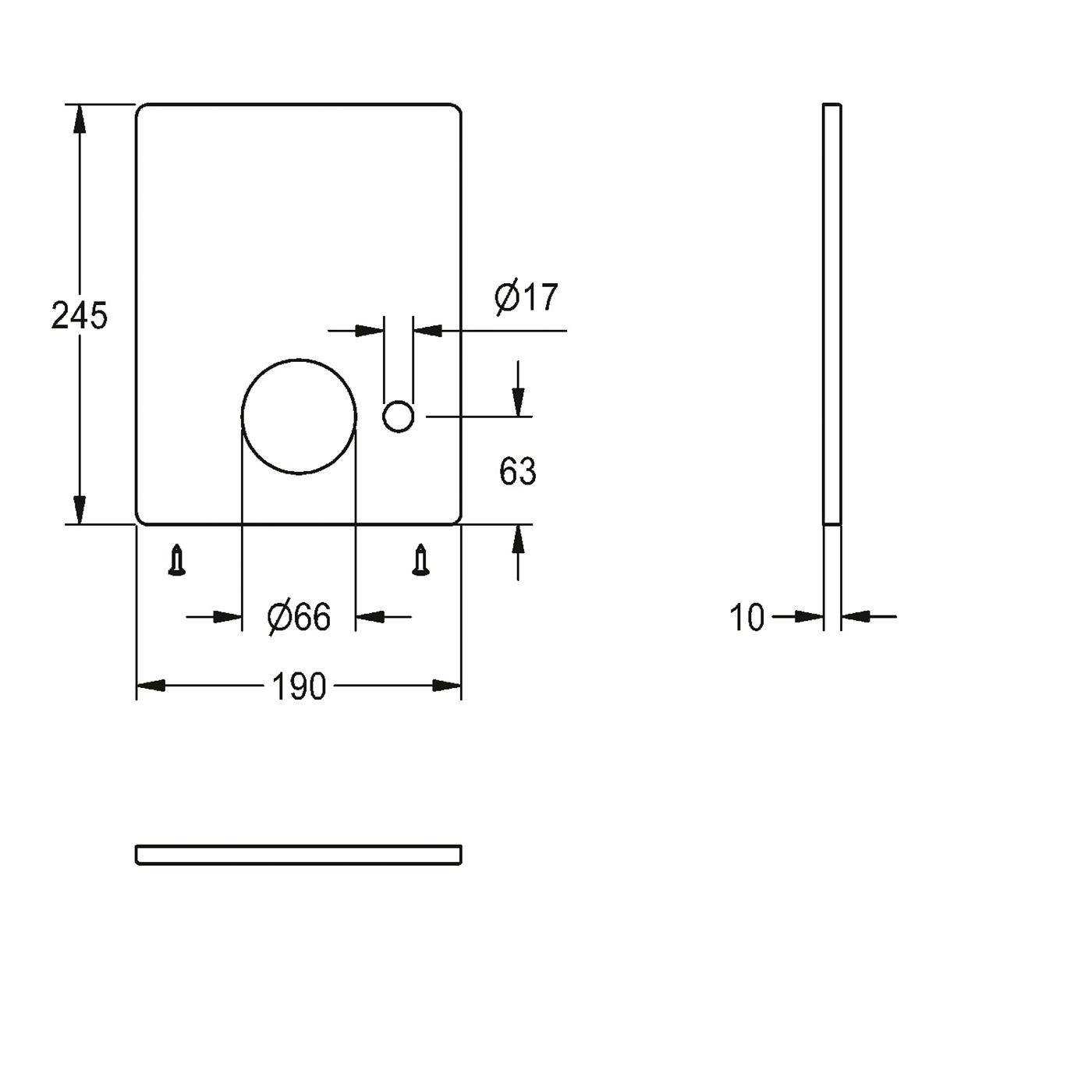 KWC Edelstahlabdeckplatte, F5, 190x245 mm, für Entleerung, 2030045477