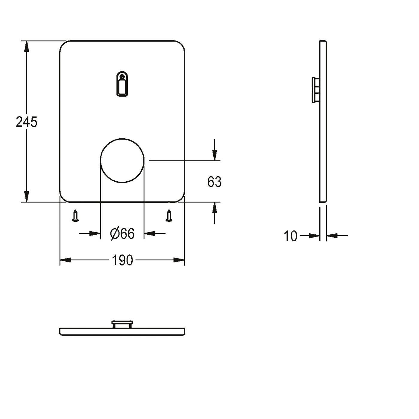 KWC Edelstahlabdeckplatte, F3, 190x245 mm, Sensorhalterung, 2030048775