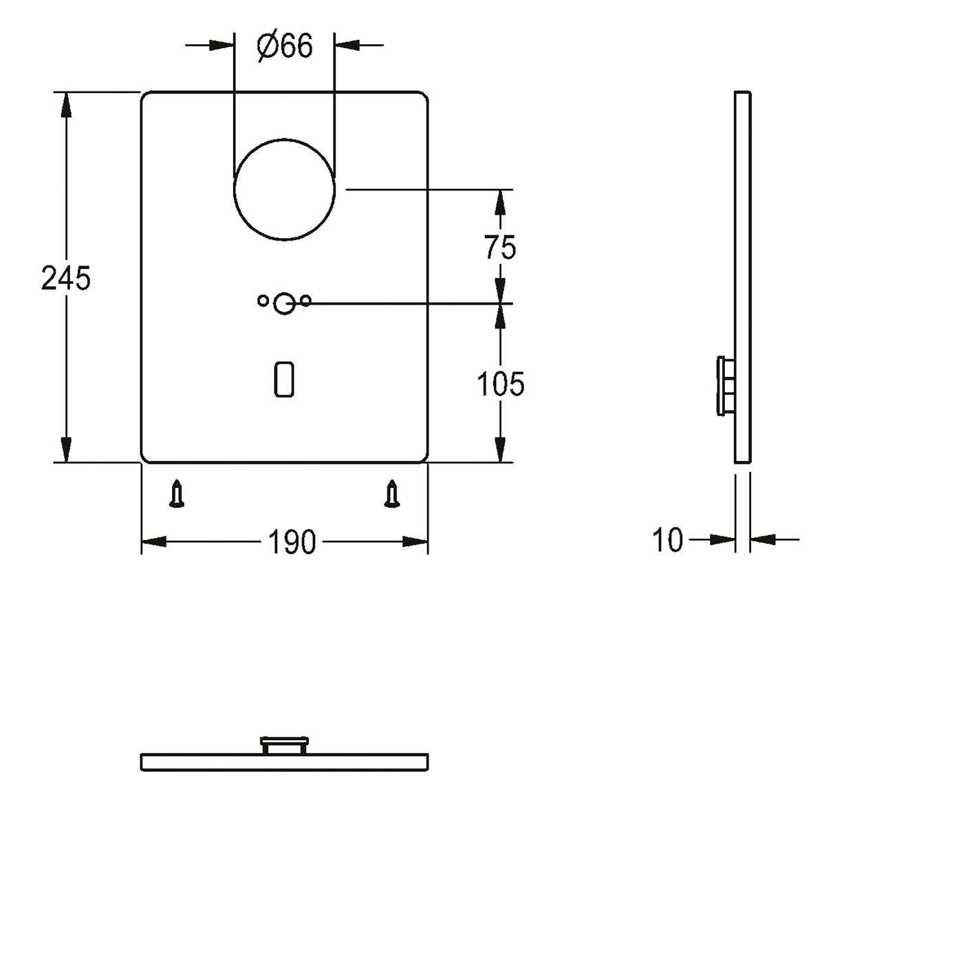 KWC Edelstahlabdeckplatte, F5, für Ausl, 190x245 mm, Sensorhalterung, 2030048962