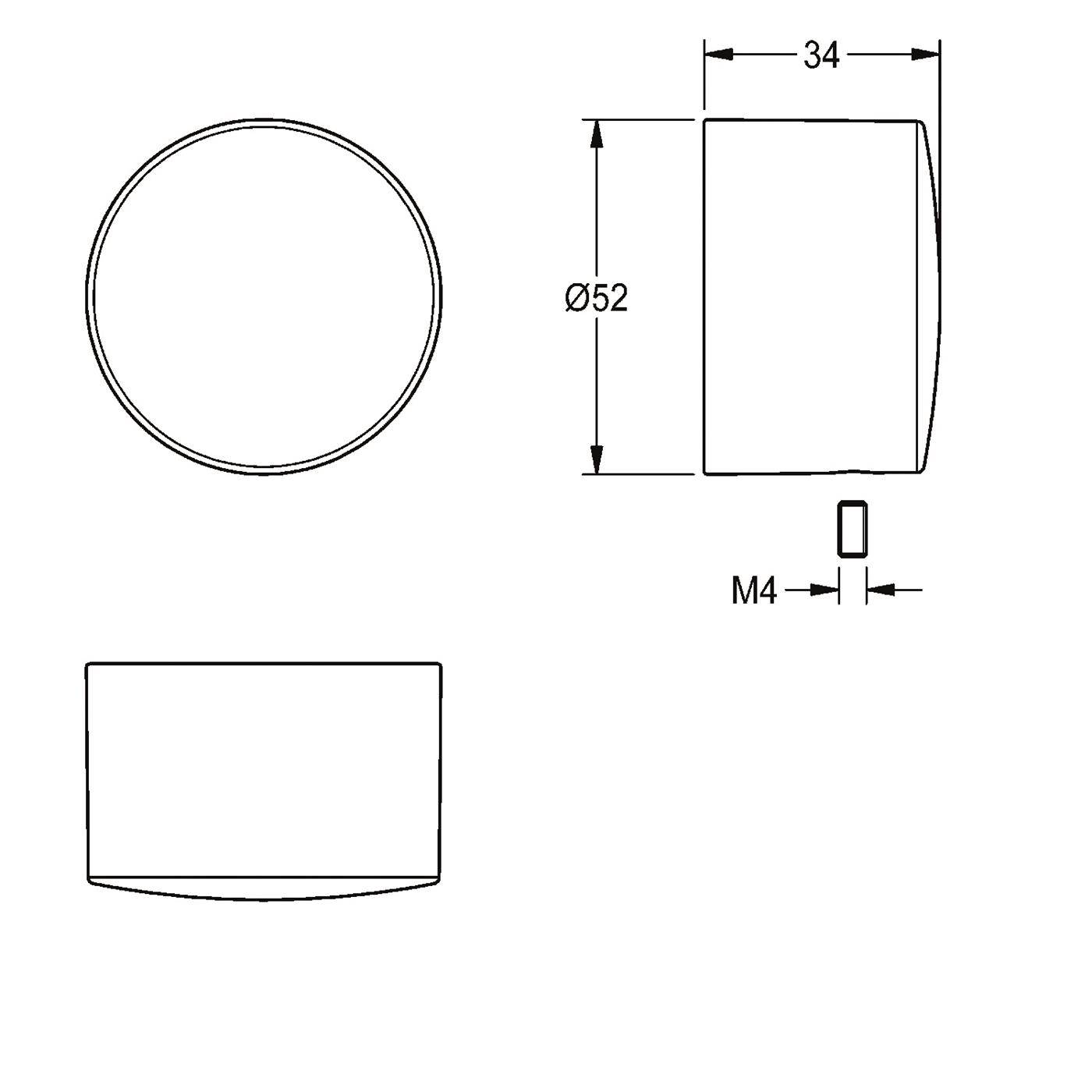 KWC Druckkappe, F5, Metall, für Selbstschluss-thermostat, 2030049943