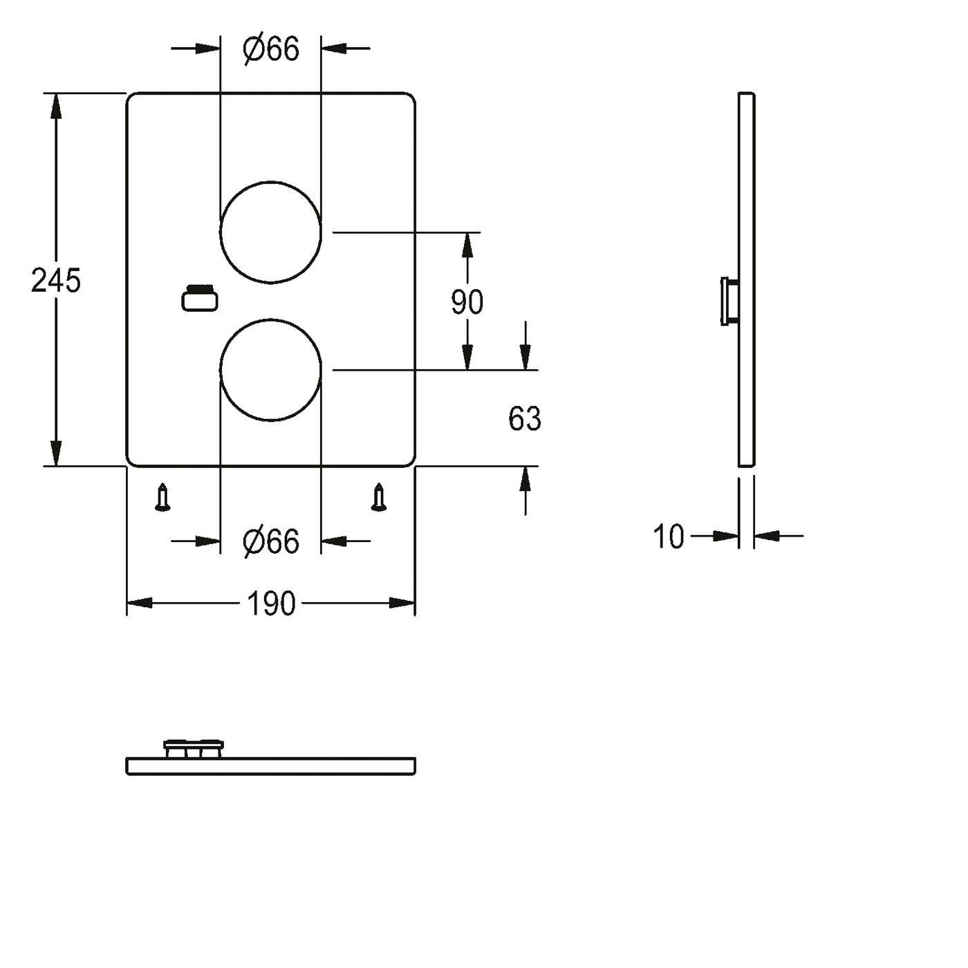 KWC Edelstahlabdeckplatte, F5, 190x245 mm, Sensorhalterung, 2030049948