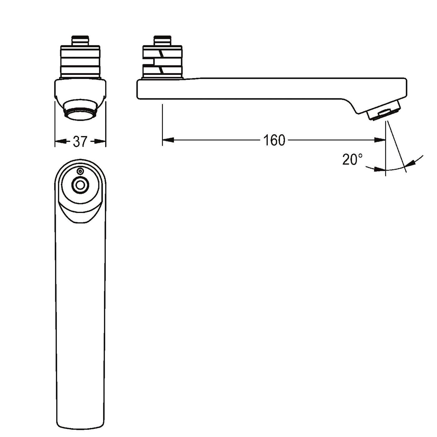 KWC Schwenkauslauf, 160 mm, Arretierbar, Luftsprudler 3l, 2030049955