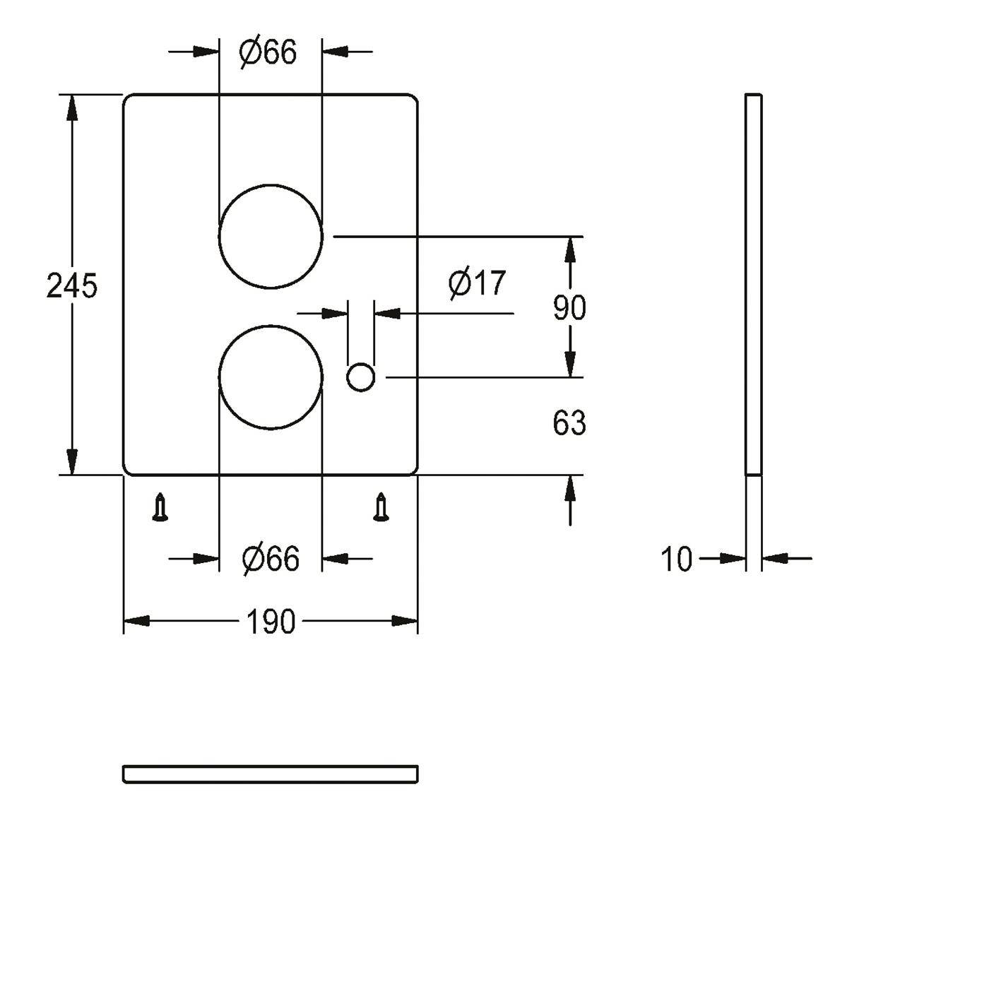 KWC Edelstahlabdeckplatte, F5, 190x245 mm, für Entleerung, 2030050138