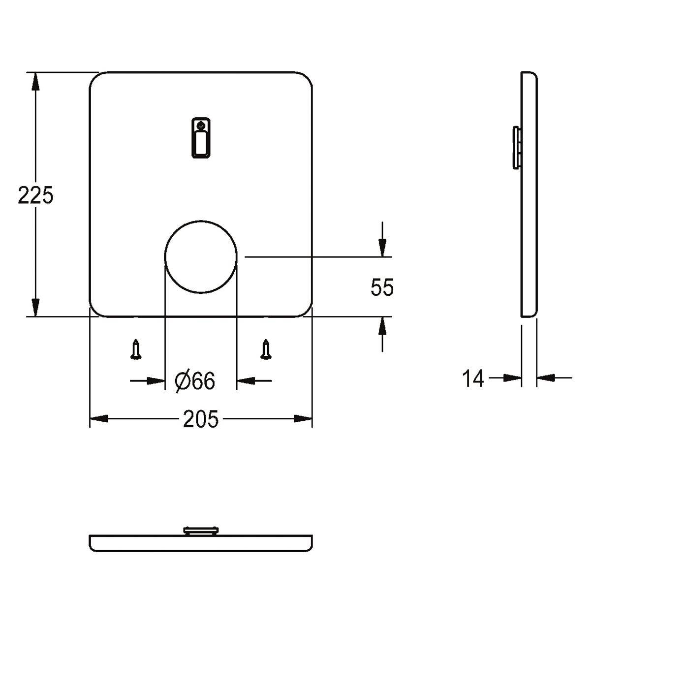 KWC Edelstahlabdeckplatte, F5, 205x225 mm, Sensorhalterung, 2030052745