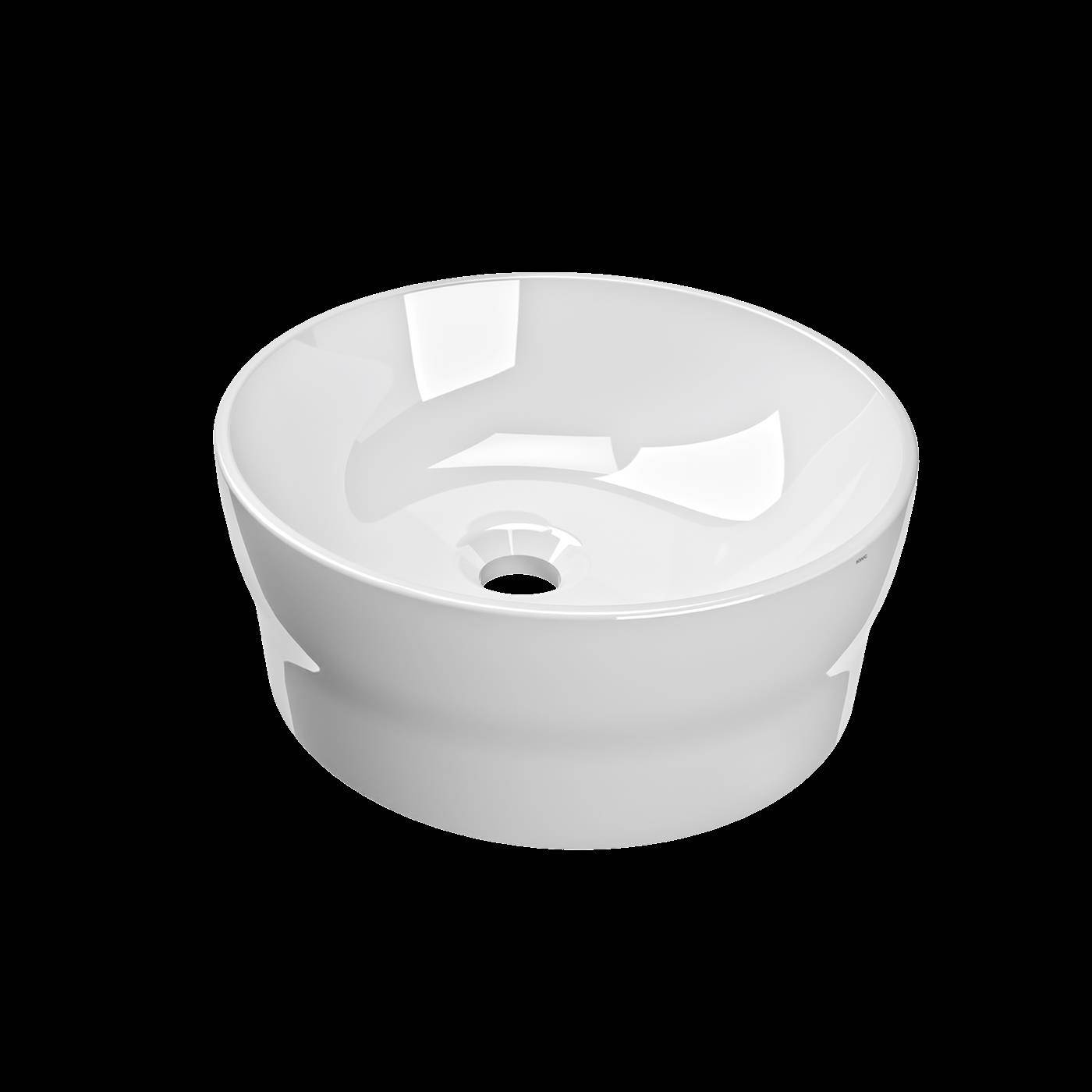 KWC Aufsatz-wt, Rondatop, MIRANIT, Rund, 370x140x370 mm, Integrierte Dichtung