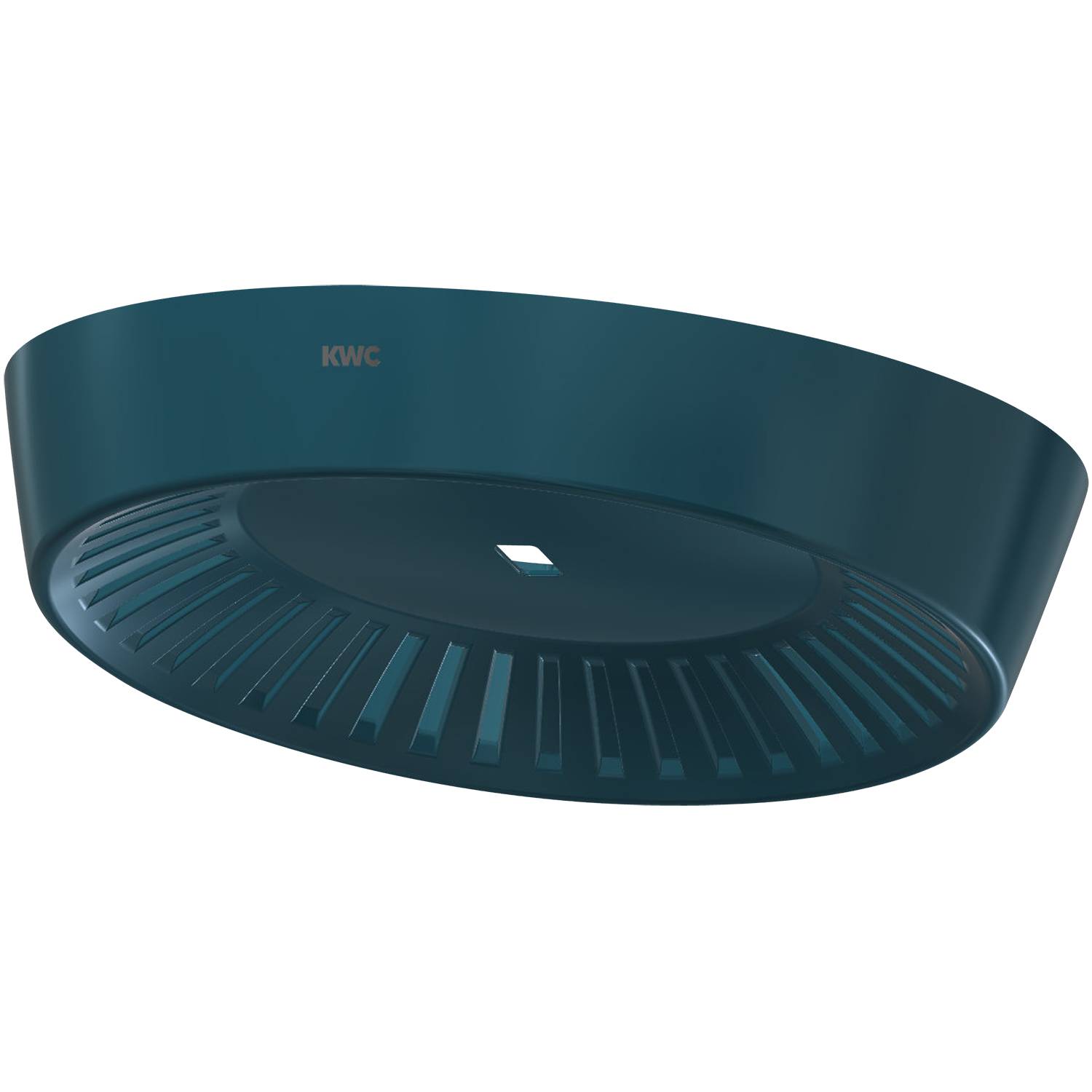 Eine elegante, kreisförmige Lampe mit dunkler Oberfläche und einer zentralen Lichtquelle, konzipiert für moderne Innenräume.