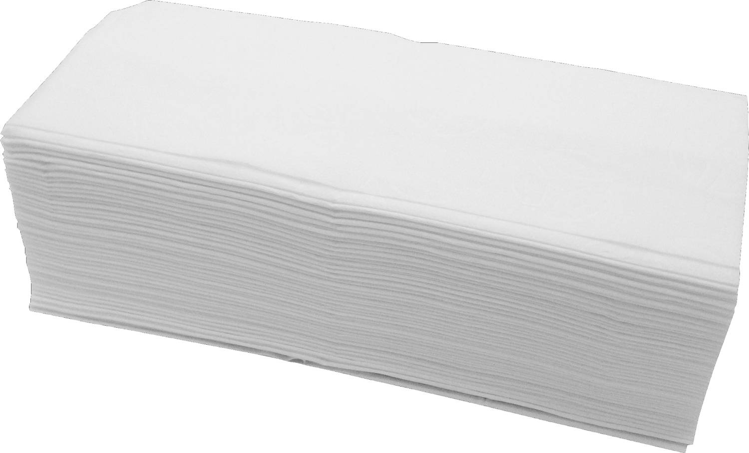 Ein Stapel weißer Papierservietten, ordentlich aufgeschichtet und ihre glatte Textur und sauberen Kanten hervorhebend.