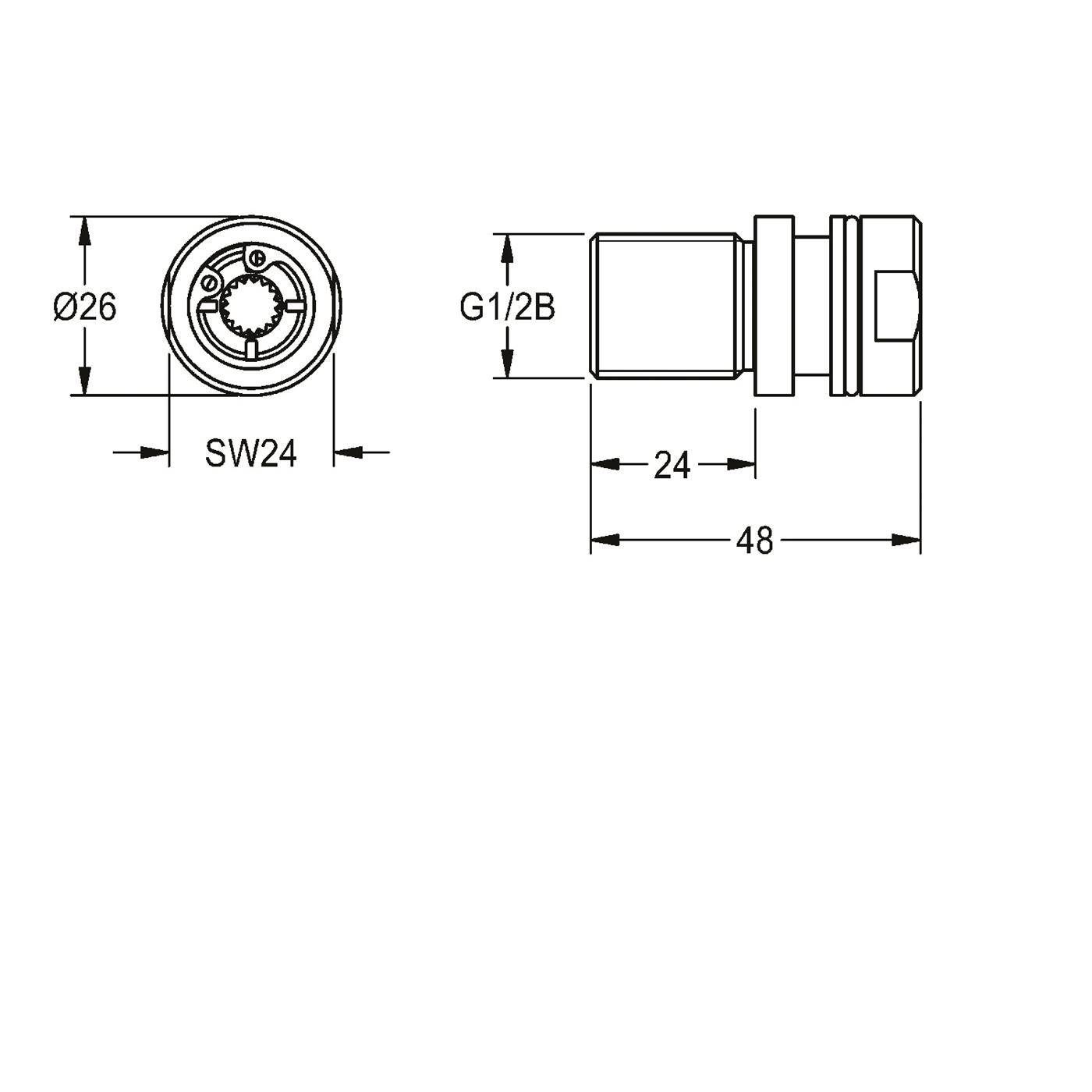 KWC Anschlussstutzen, Aquajet-slimline, 9 l, 48 mm, 2030058667