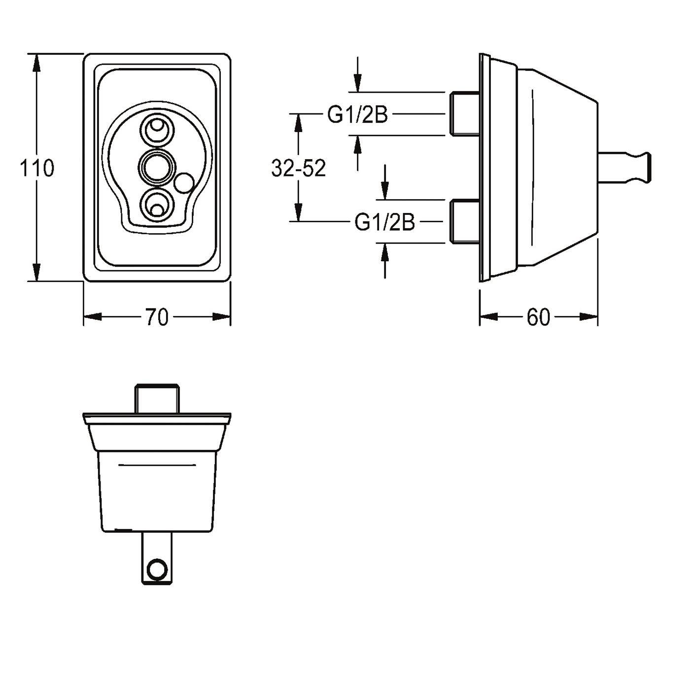 KWC Wandflansch, F5, für. Wandbatterie mit Übereinander Liegenden Anschlüssen
