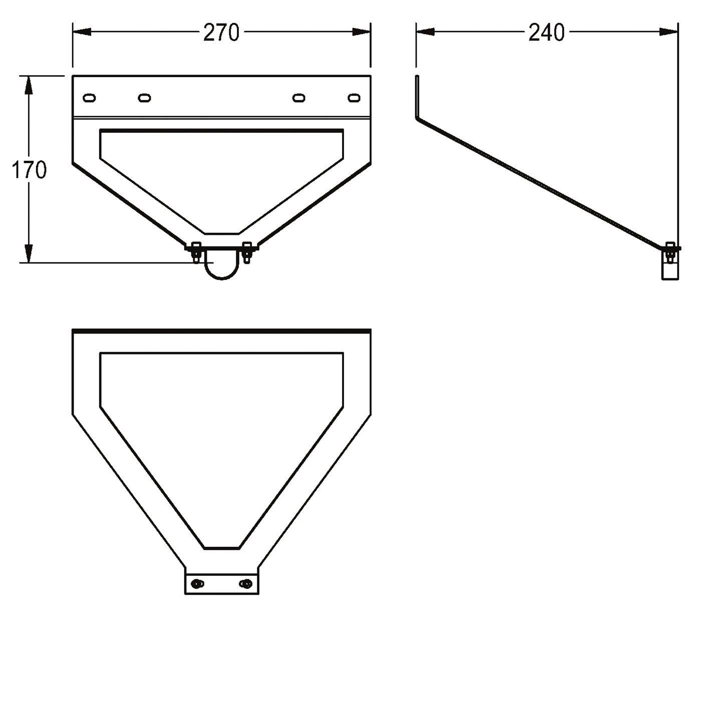 KWC Wandarmhalterung, für Wandarm DN20, 270x170x240 mm, Stahlblech, Grün
