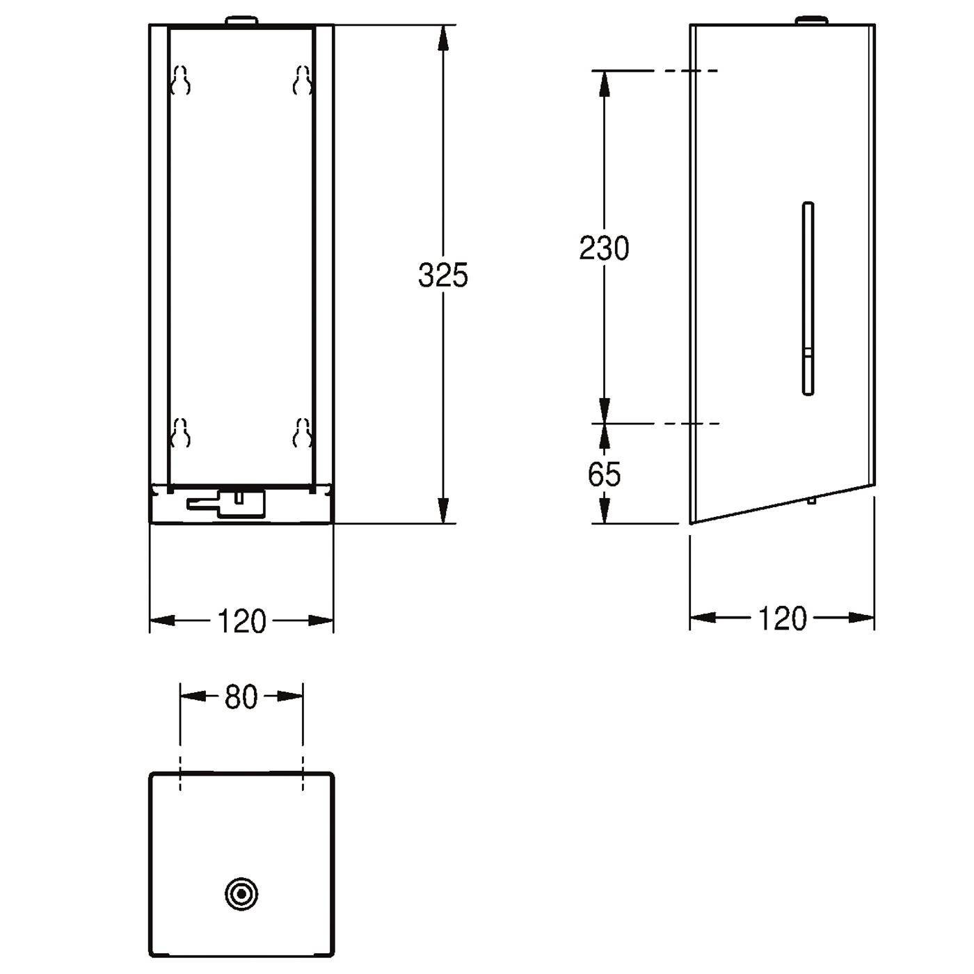 KWC Desinfektionsmittelspender, EXOS, Elektr, Edelstahl, AP, 120x325x120 mm