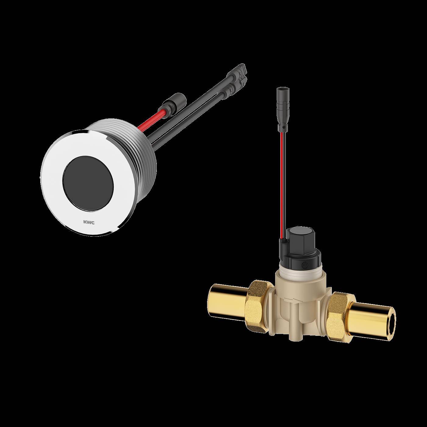KWC Urinalspülarmatur, F5, Elek, DN15, Hinterwandmontage, für Batterie/netzteil