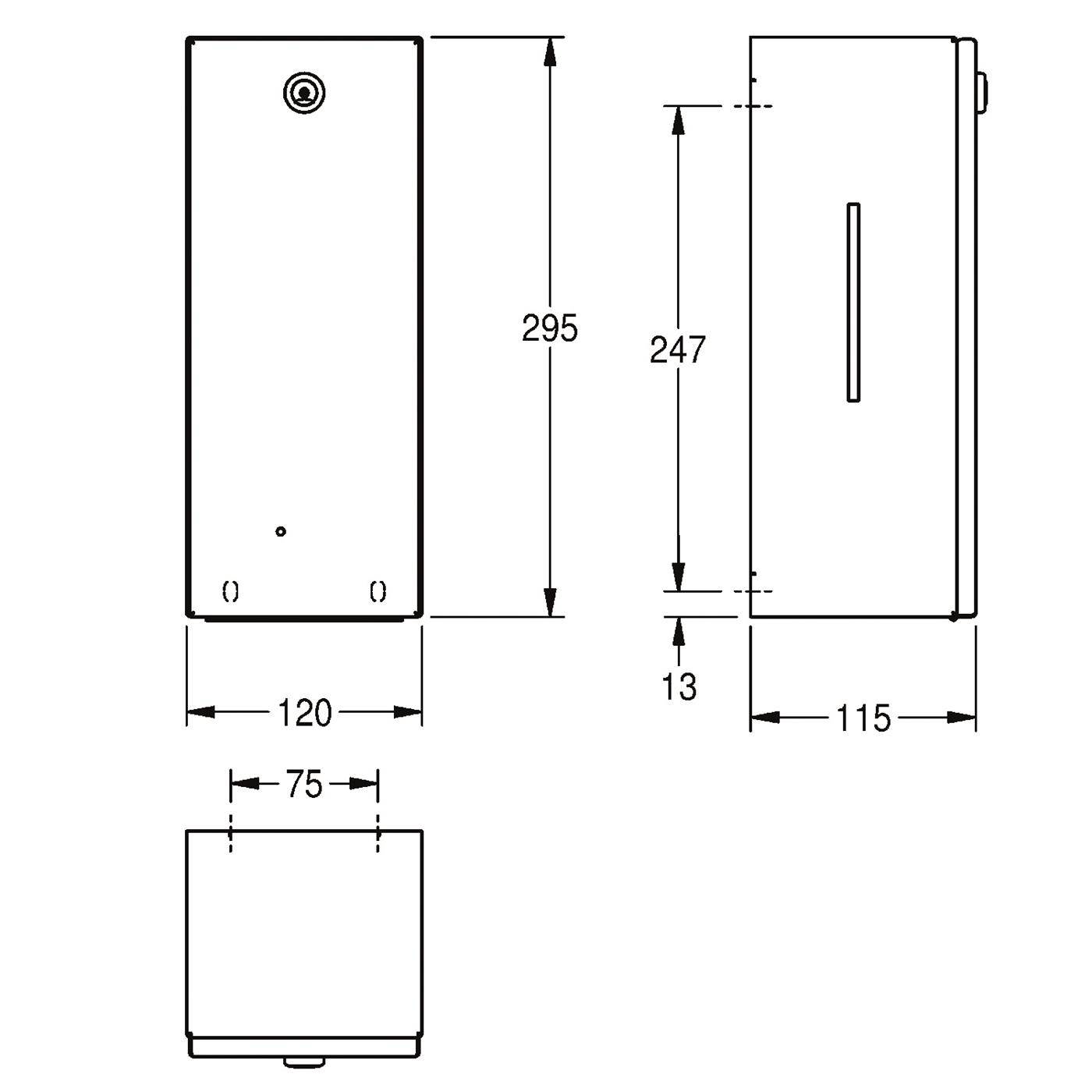 KWC Desinfektionsmittelspender, RODAN, Elektr, Edelstahl, 120x295x115 mm, AP