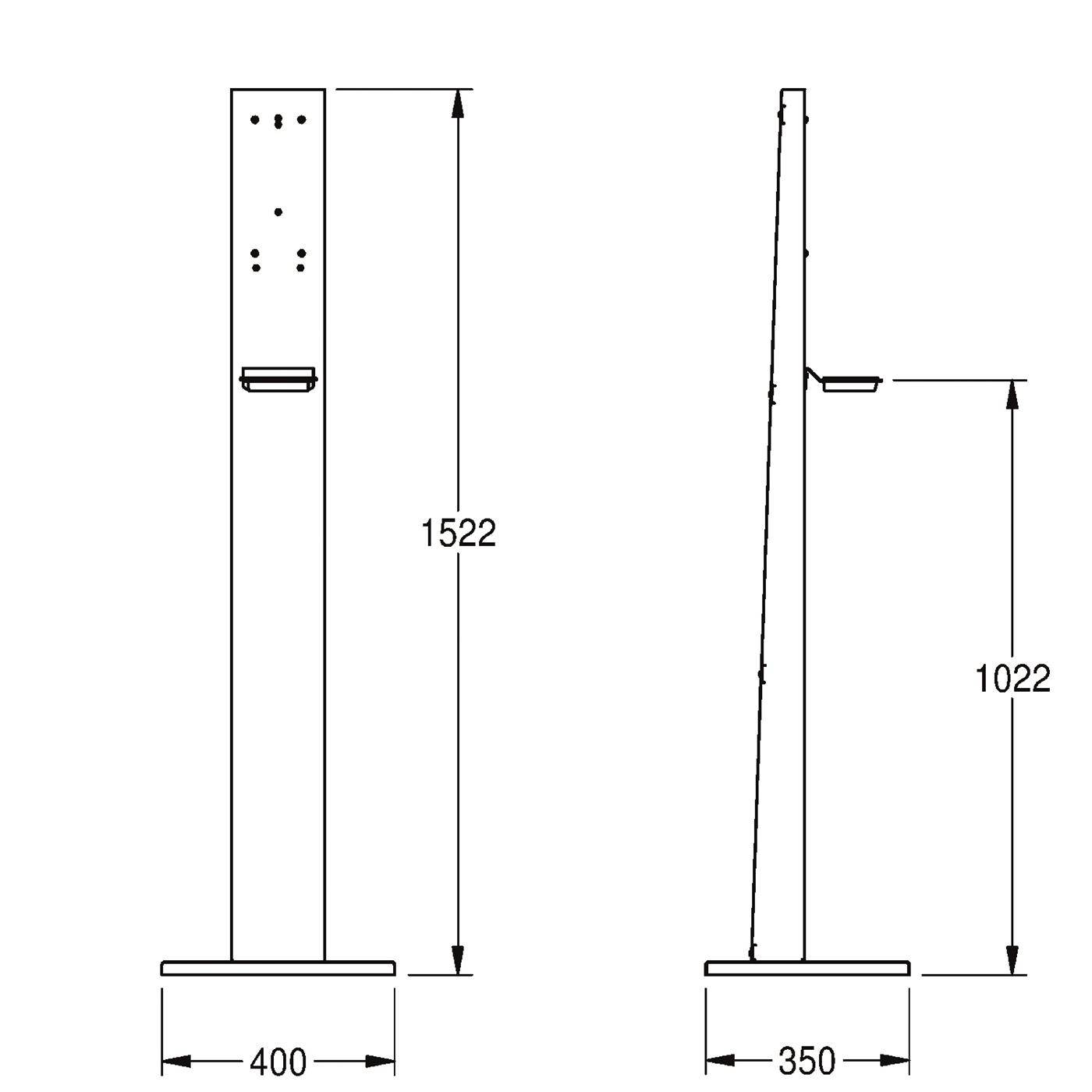 KWC Spendersäule, Edst, 400x1522x350 mm, Freistehend