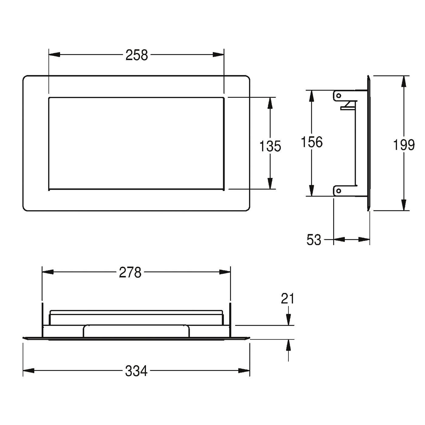 KWC Abfallabwurfklappe, RODAN, Edst, 330x53x195 mm, Einbau Von Oben