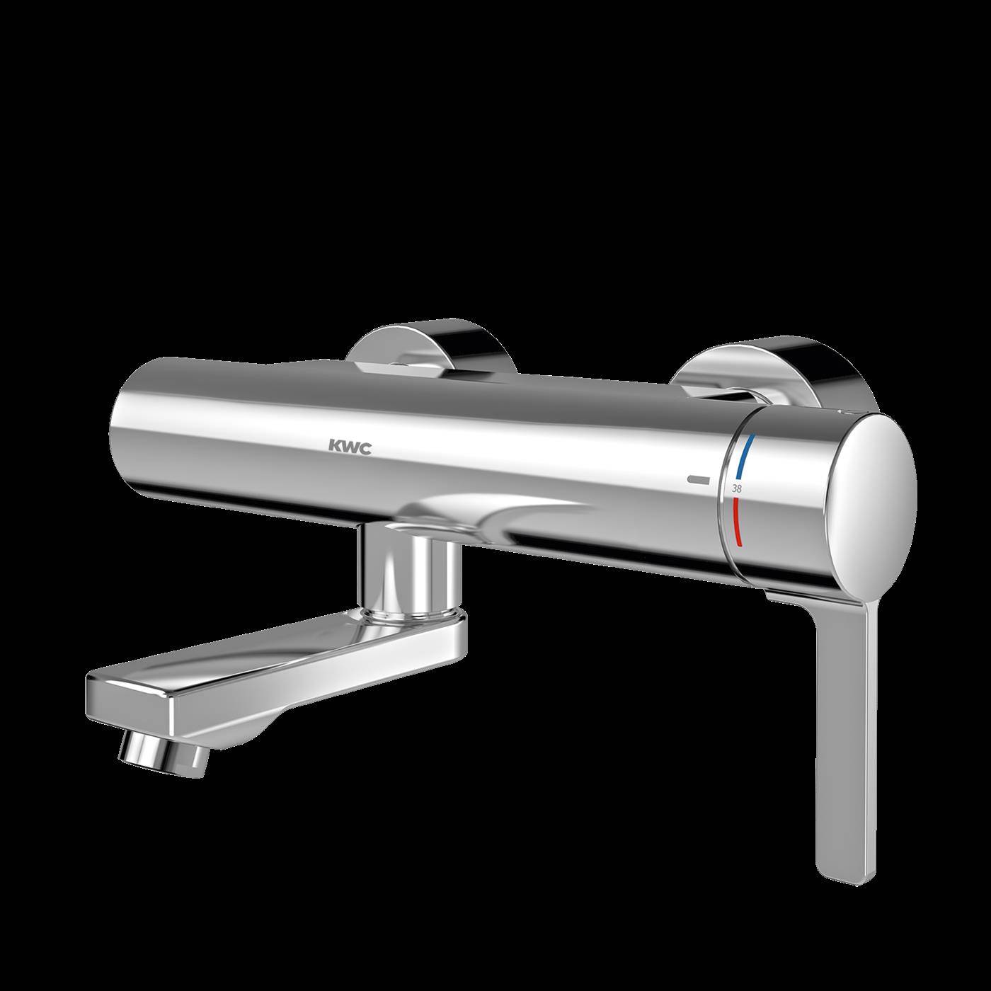 KWC Thermostat-wandbatterie, F5, EHM, Schwenkauslauf, 155 mm, Hygieneoption