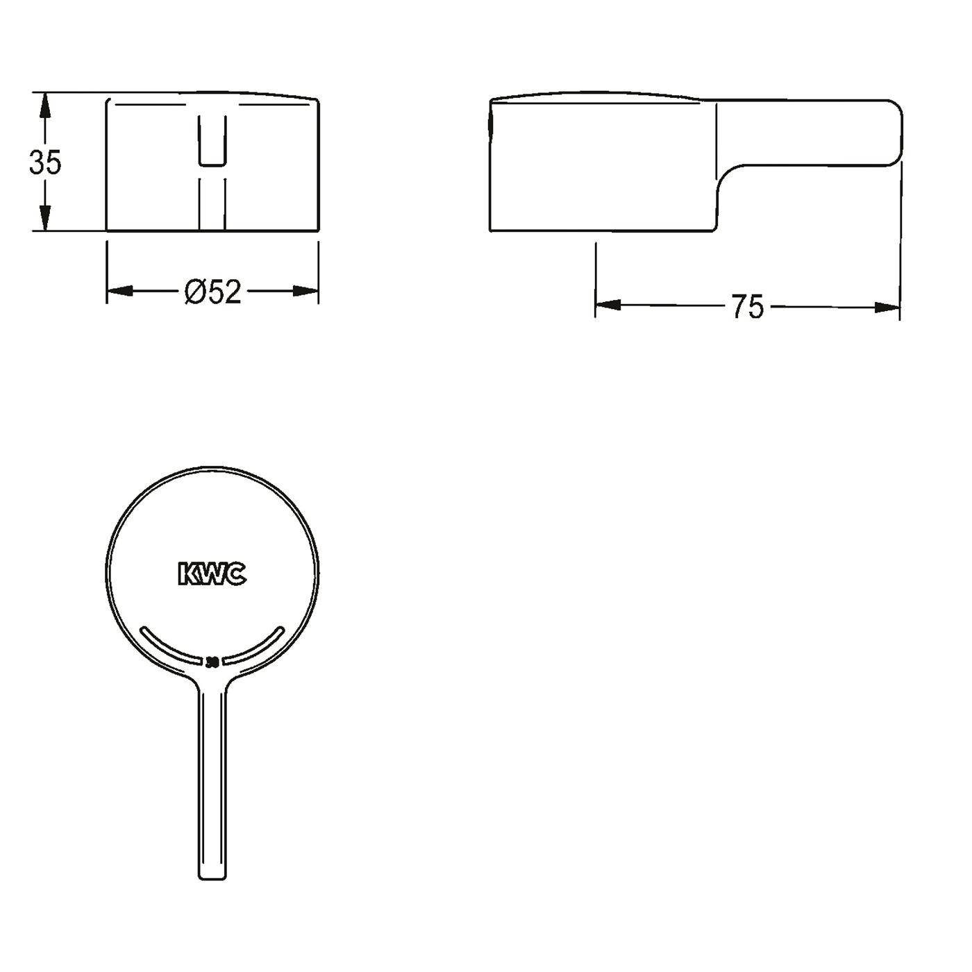 KWC Hebelkappe, F5, Einhebel-thermostat, 75 mm, 2030067035