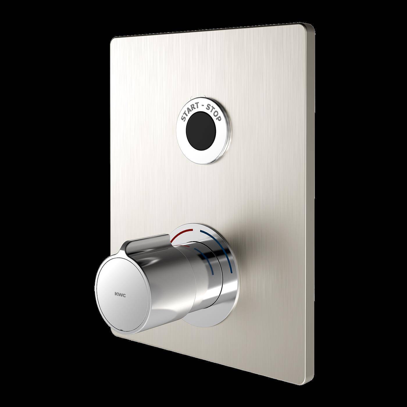 Robinet de douche KWC, F5, Elek, thermostat, encastré, jeu F, 2x dérivation, pour bat./alimentation secteur