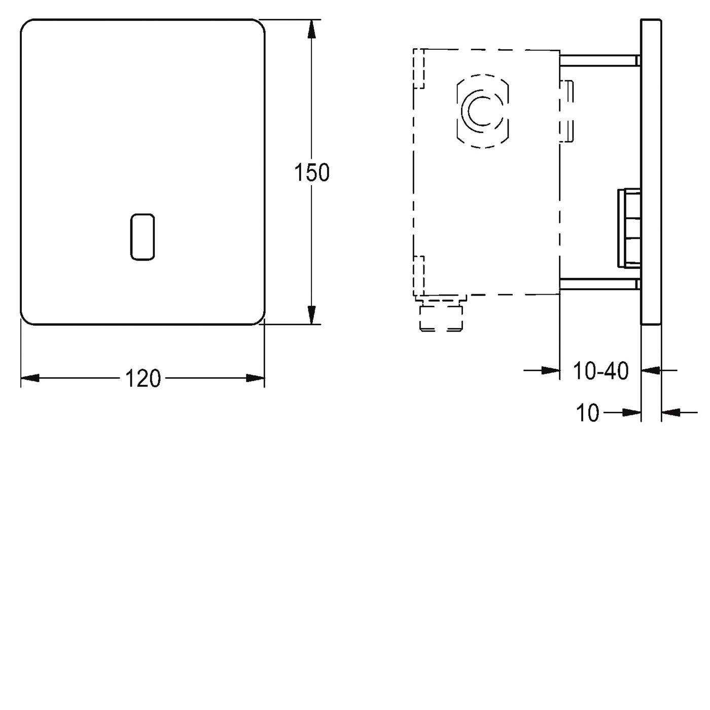 KWC Urinalspülarmatur, F5, Elek, DN15, UP, Fertigbauset, für Batterie/netzteil